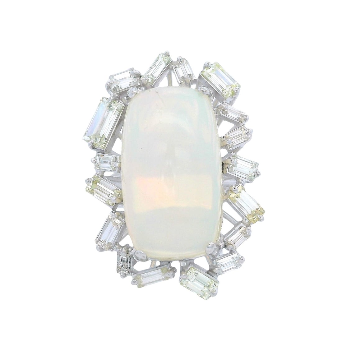 18kt white Gold Ring with Opal & Diamonds (1 of 6)