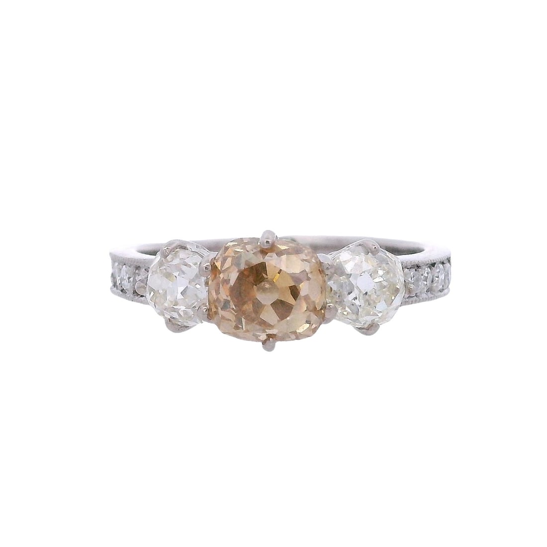 Vintage 18kt white Gold Engagement Ring with 3.00 CTW in Diamonds (1 of 7)