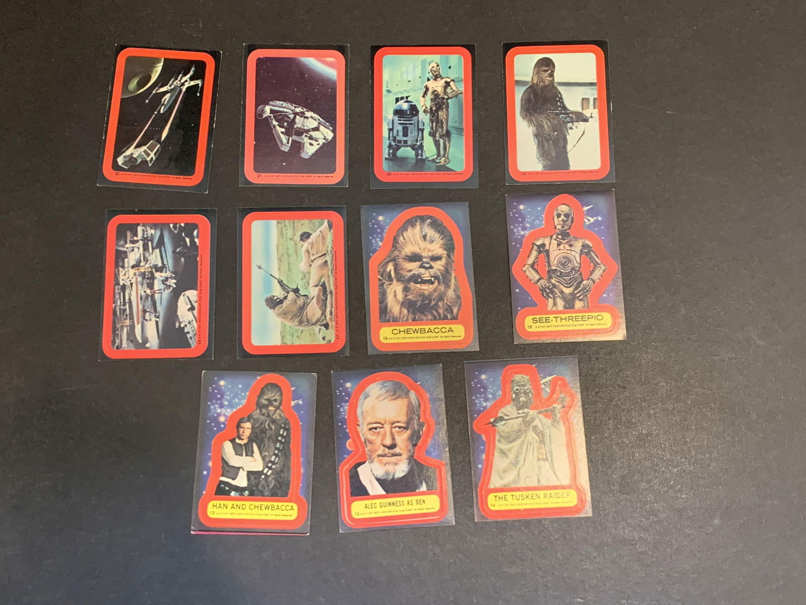 1977 Topps Star Wars 2nd Series 2 Complete 11 Sticker Card Set VG (1 of 2)