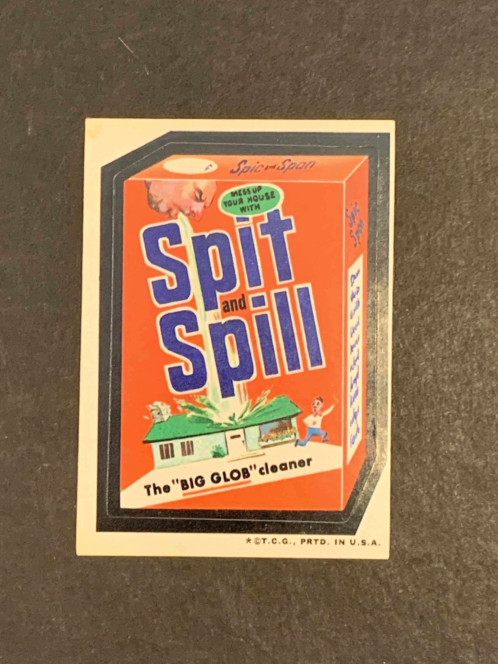 1973 Rare Topps Wacky Packages Spit and Spill 3rd Series 3 Pulled Sticker EX: You are bidding on the 1973 Topps Wacky Packages Spit and Spill 3rd Series Sticker Card. This is an extremely rare title that was pulled from the production run and is now difficult to find. Topps ina