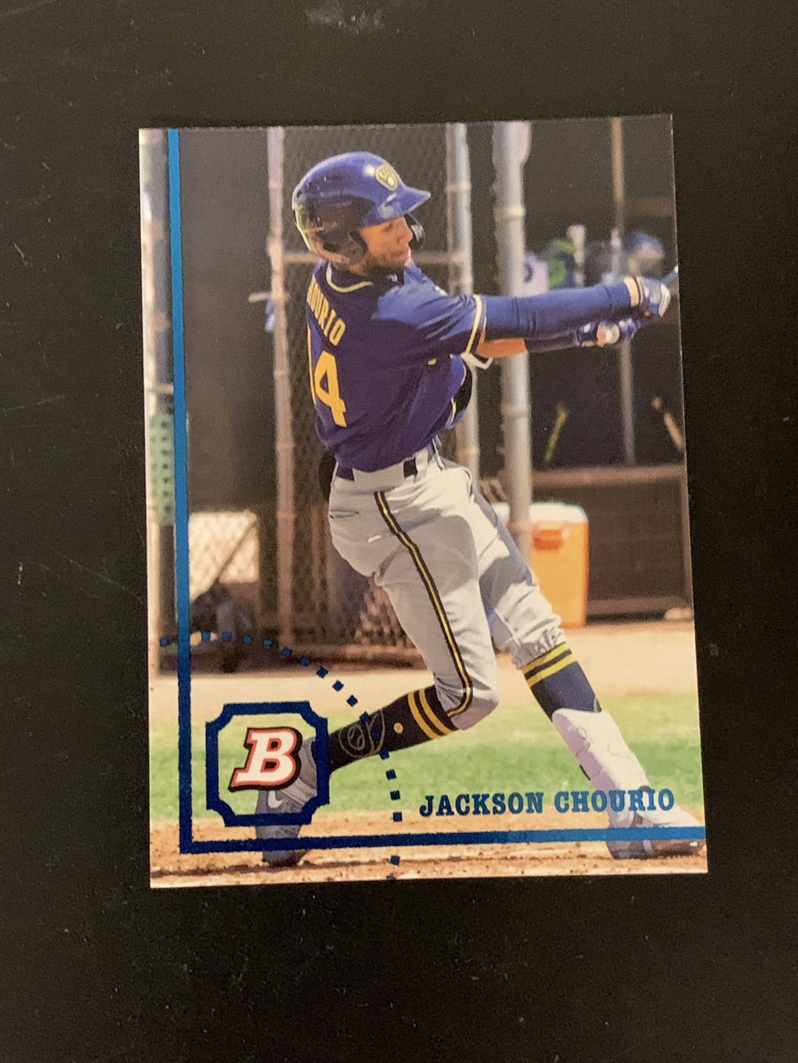 2022 Bowman Heritage Base Rookie Brewers Rookie Prospect Jackson Chourio #BHP-106: You are bidding on a 2022 Bowman Heritage Base Rookie Brewers Rookie Prospect Jackson Chourio #BHP-106 in Near Mint condition. Please let us know if you have questions before bidding