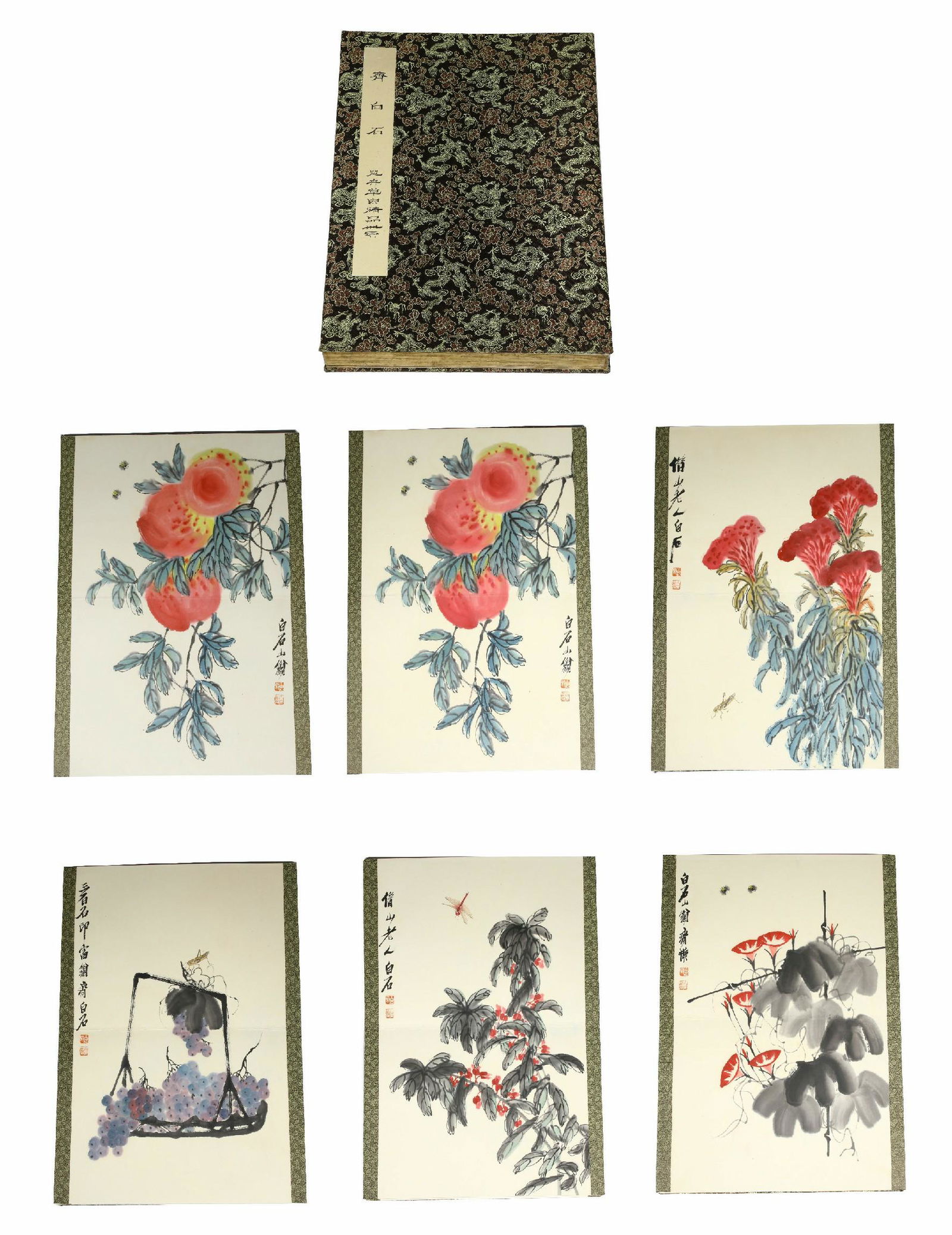 Chinese Ink Painting-Qi Baishi Flower and Insect Sketch: Chinese Ink Painting-Qi Baishi Flower and Insect Sketch