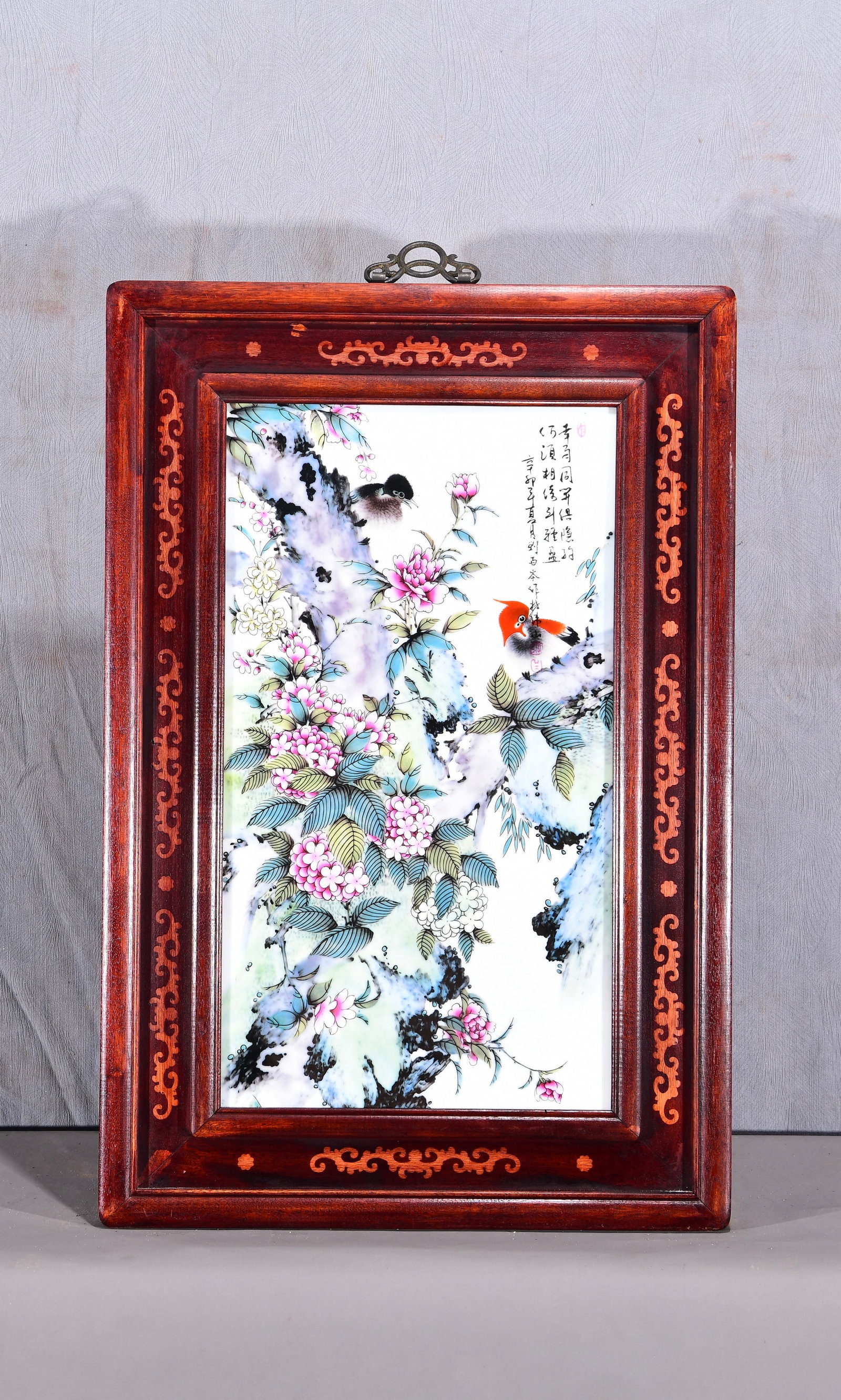 Appreciation of the works of Liu Yucen, one of the Eight Friends of Zhushan! A fine rosewood frame (1 of 9)
