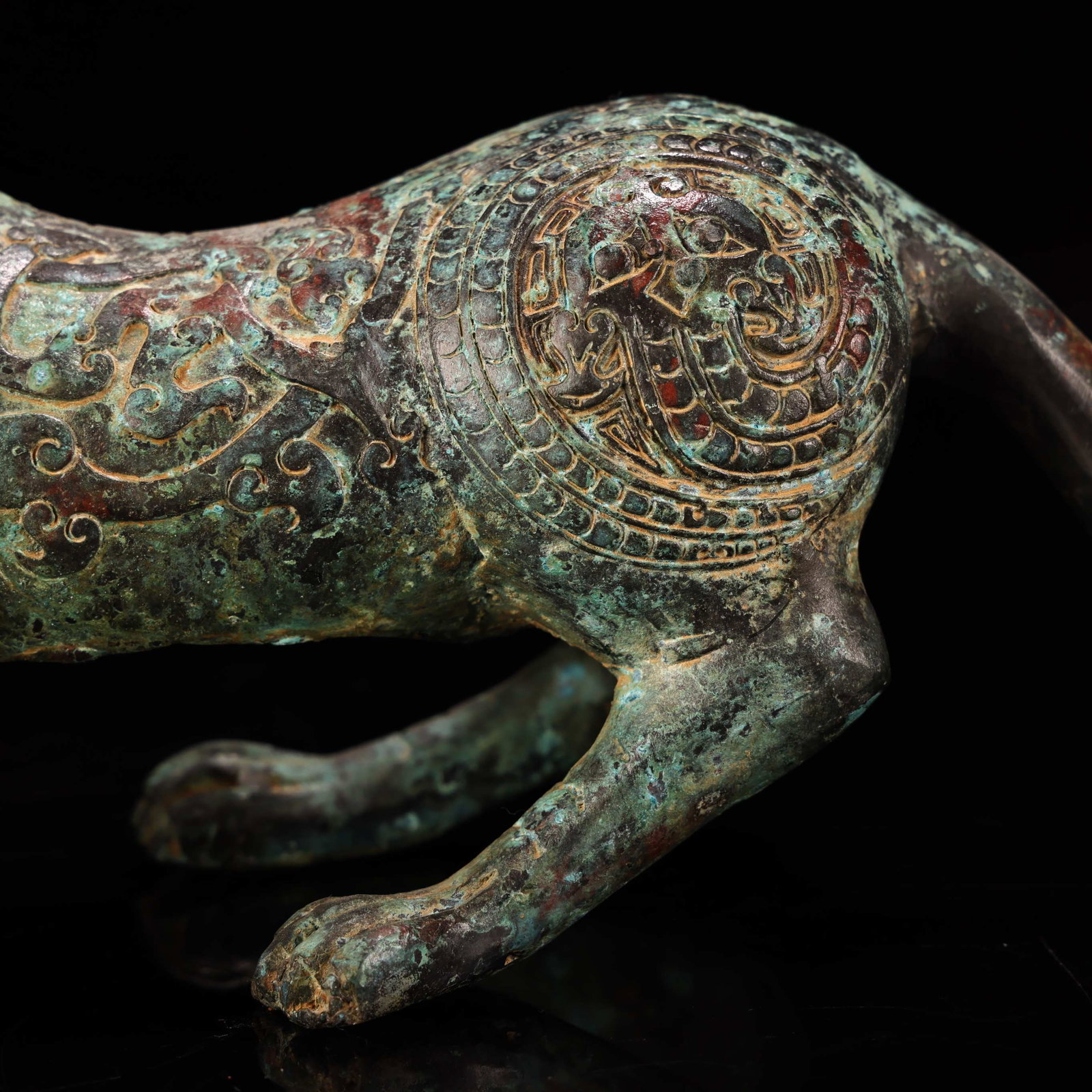 Rare bronze hunting animal with inscription from an old collection - 7