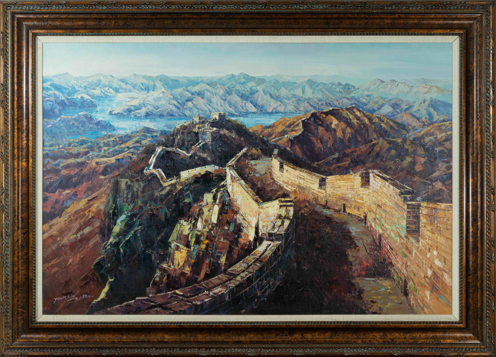 The majestic style of the Great Wall: Oil on canvas:120 x 80 cm Framed:143 x 103 cm