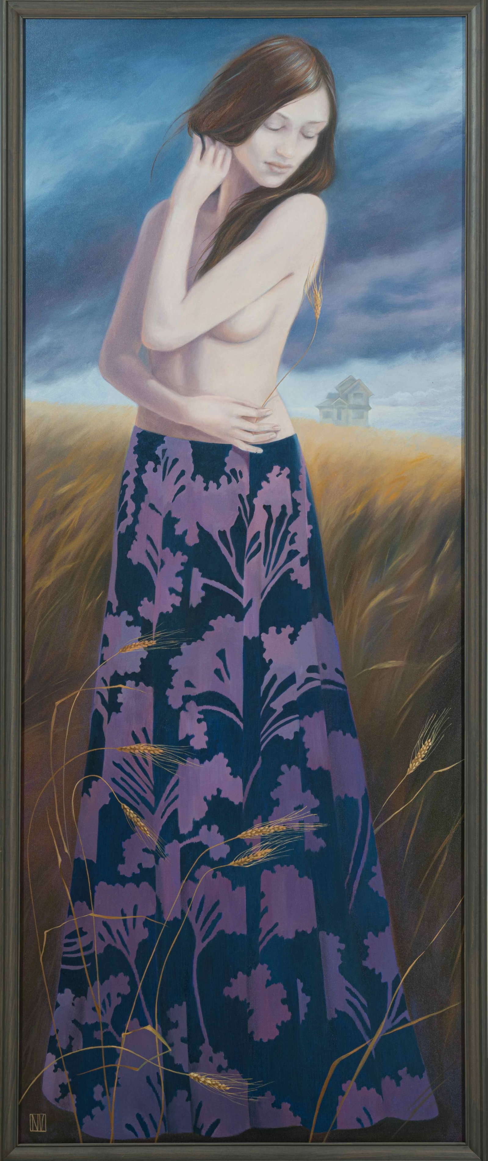 Wheat fields: Oil on canvas:60 x 149 cm Framed:64 x 155 cm