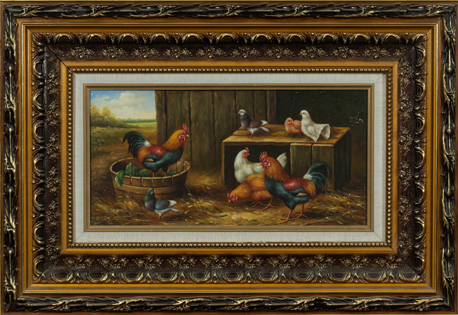 Animal paradise: Oil on canvas:20 b y 40 cm Framed:65 x 45 cm