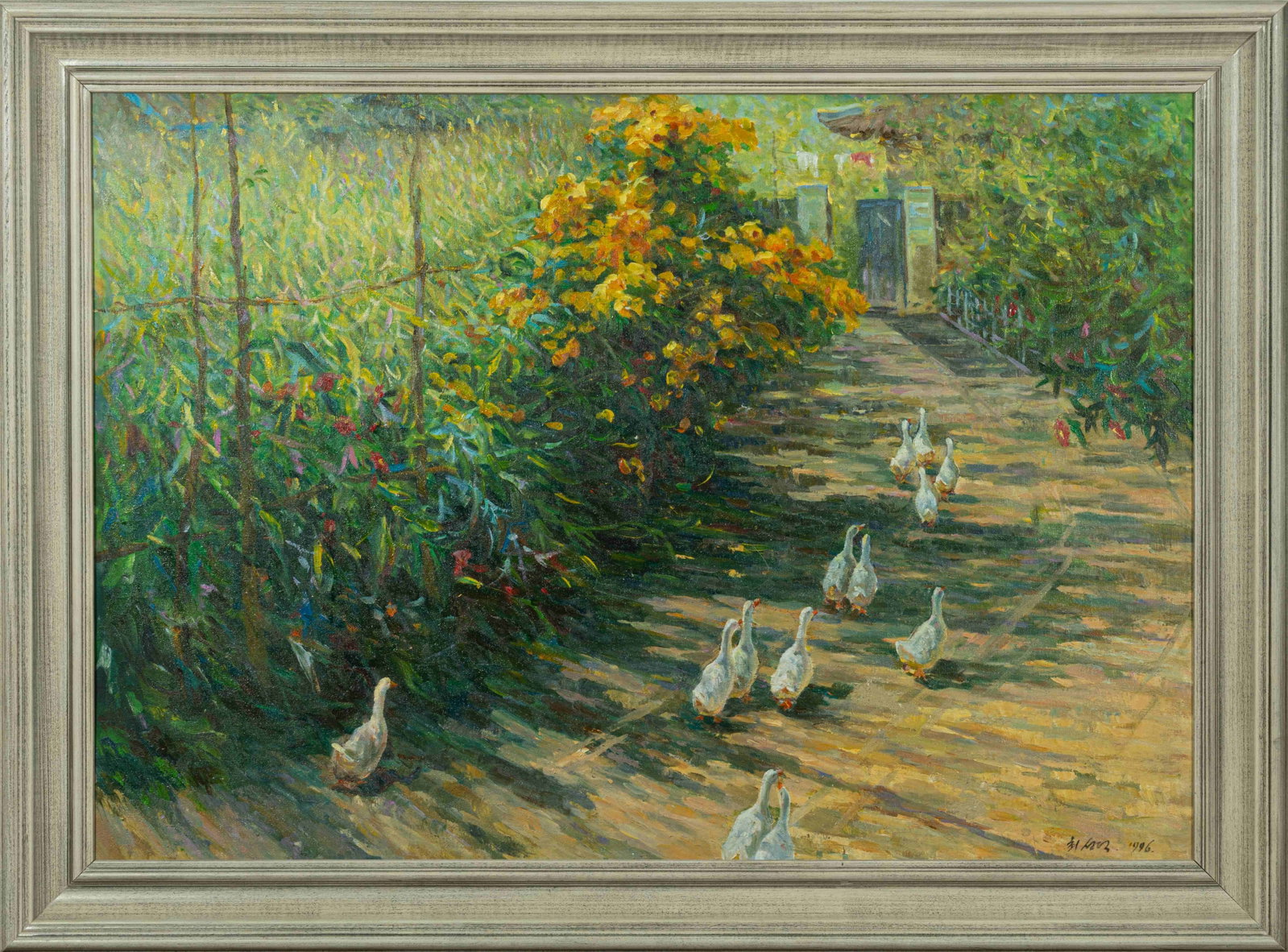 Returning: Oil on canvas:93 x 65 cm Framed:107 x 79 cm
