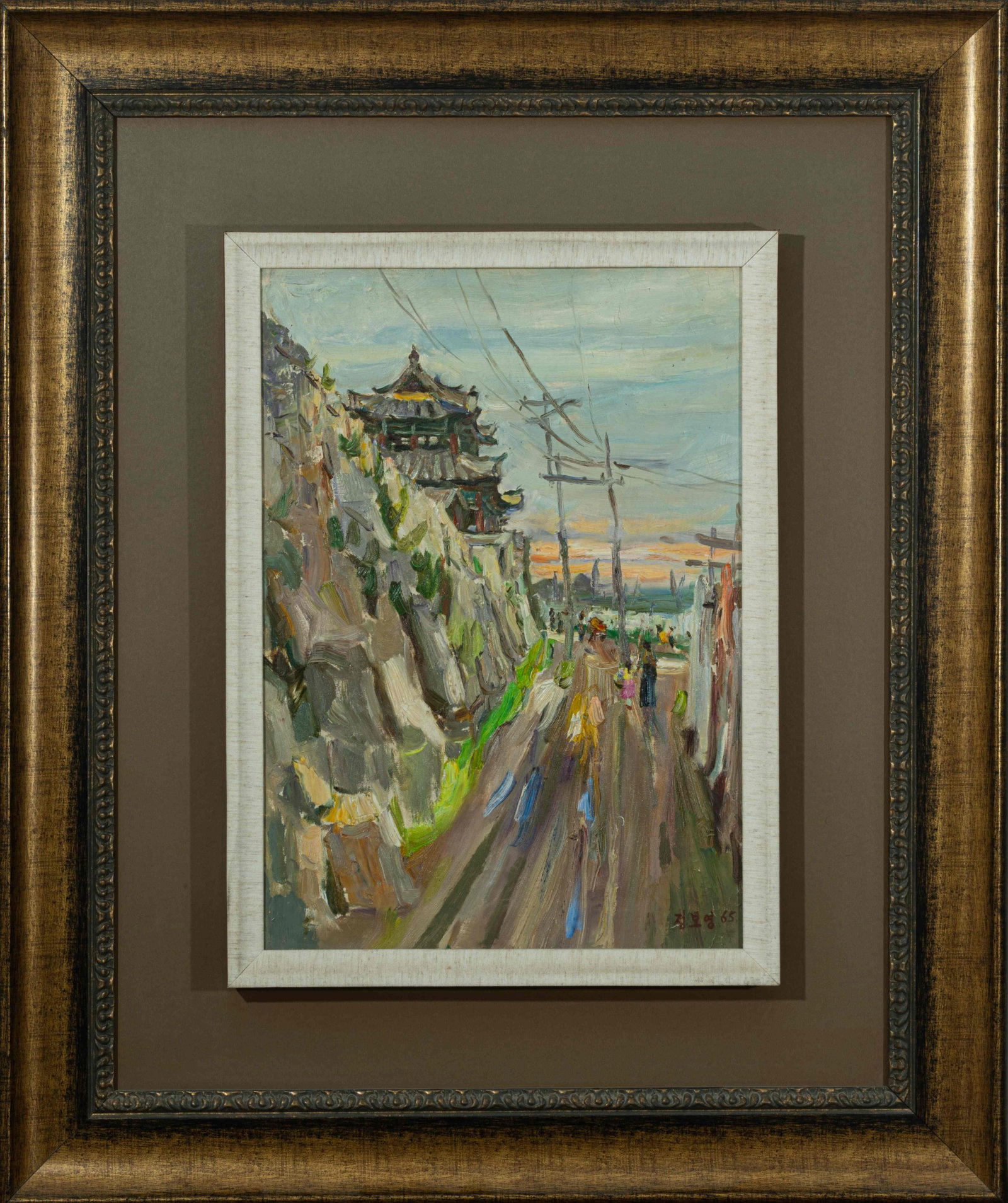 Pyongyang Ancient City: Oil on canvas:41 x 56 cm Framed:76 x 90 cm
