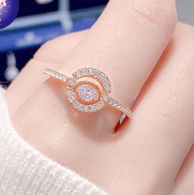Swarovski: Swarovski rose gold beating heart ring, silver blue We offer FREE SHIPPING for both domestic and international clients.We accept wire transfer and card payment, for the convenience of international