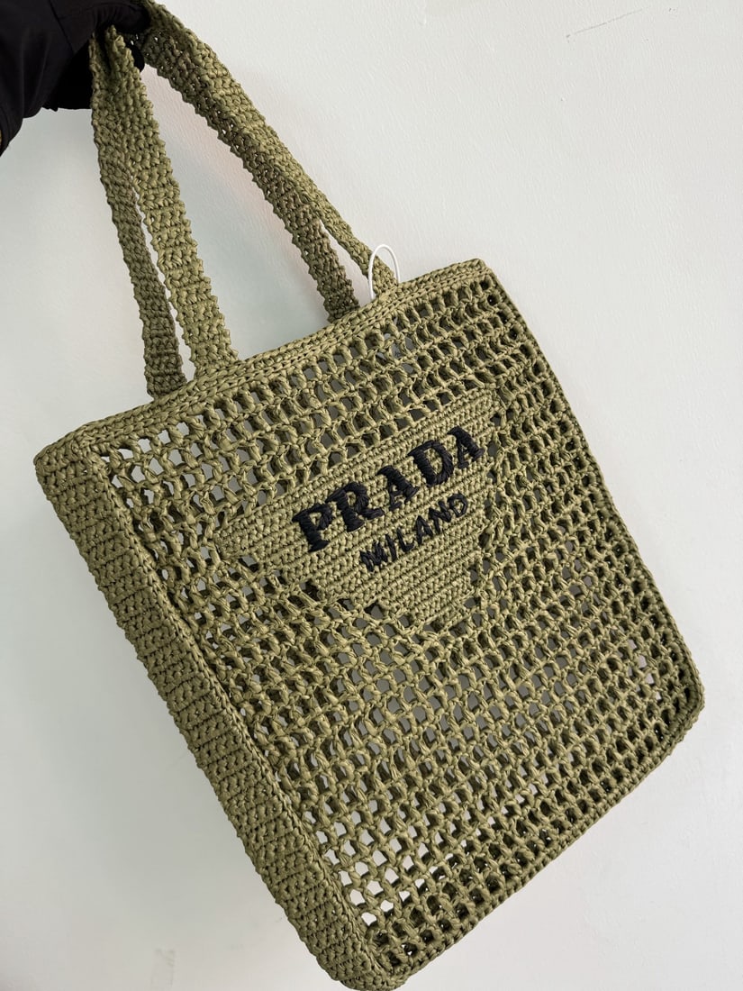 PRADA Raffia Woven Tote Bag (1 of 1)
