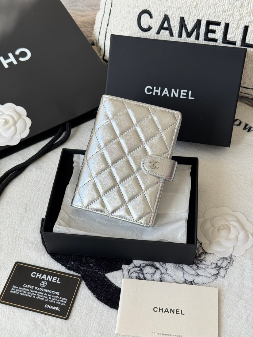 CHANEL Multi functional Passport Holder: CHANEL Multi functional Passport Holder, Lambskin Two in One Wallet, Dimensions: 15X10X3cm We offer FREE SHIPPING for both domestic and international clients.We accept wire transfer and card payment, 
