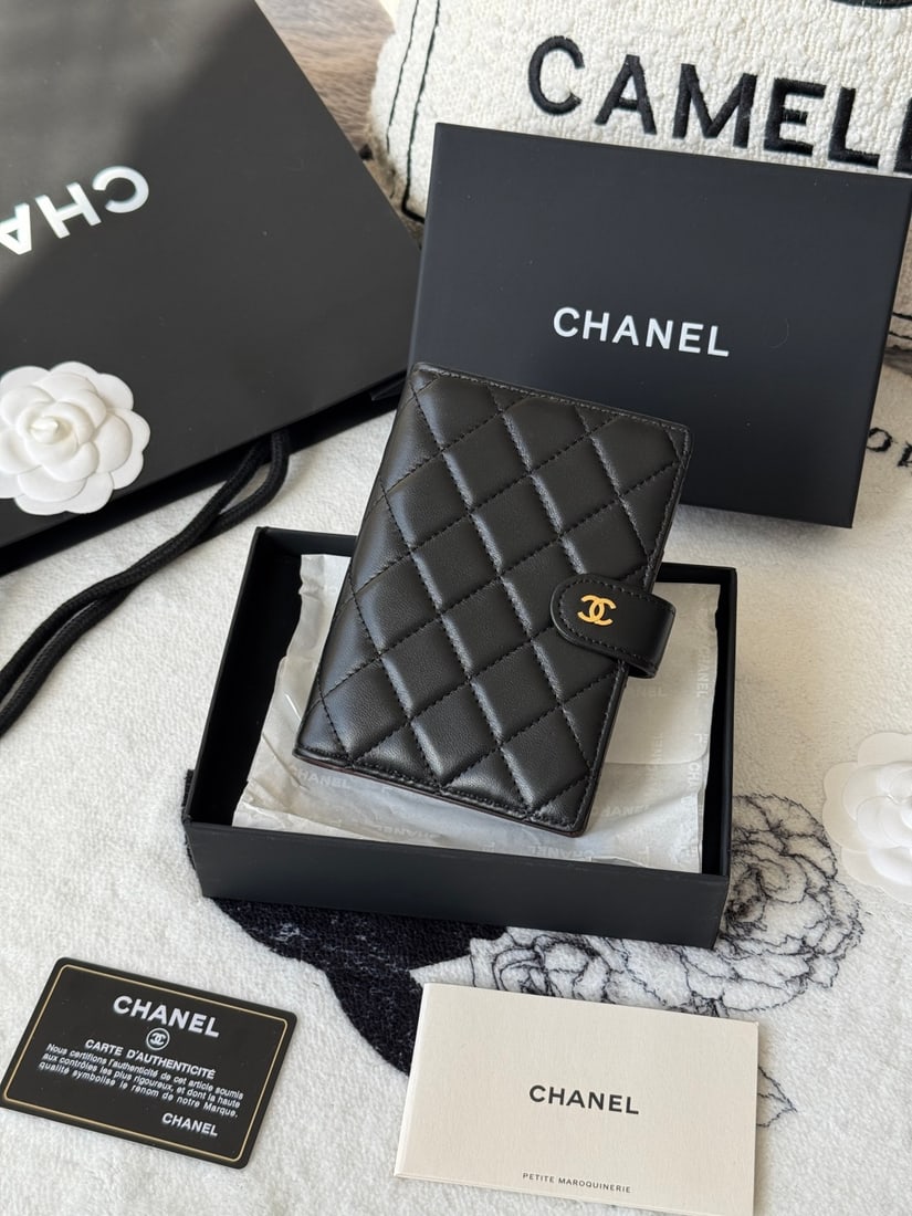 CHANEL Multi functional Passport Holder: CHANEL Multi functional Passport Holder, Lambskin Two in One Wallet, Dimensions: 15X10X3cm We offer FREE SHIPPING for both domestic and international clients.We accept wire transfer and card payment, 