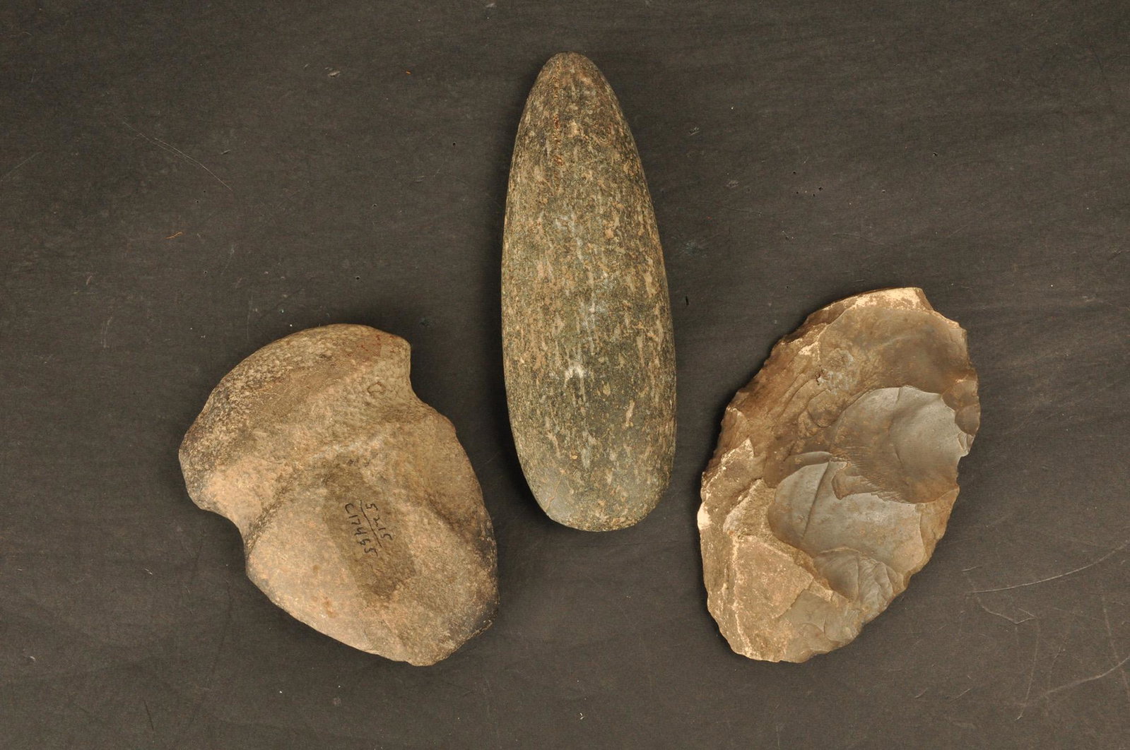 Warhead, Flint Napper, & Celt. Lot of three (3): Sizes 5" - 7.5"