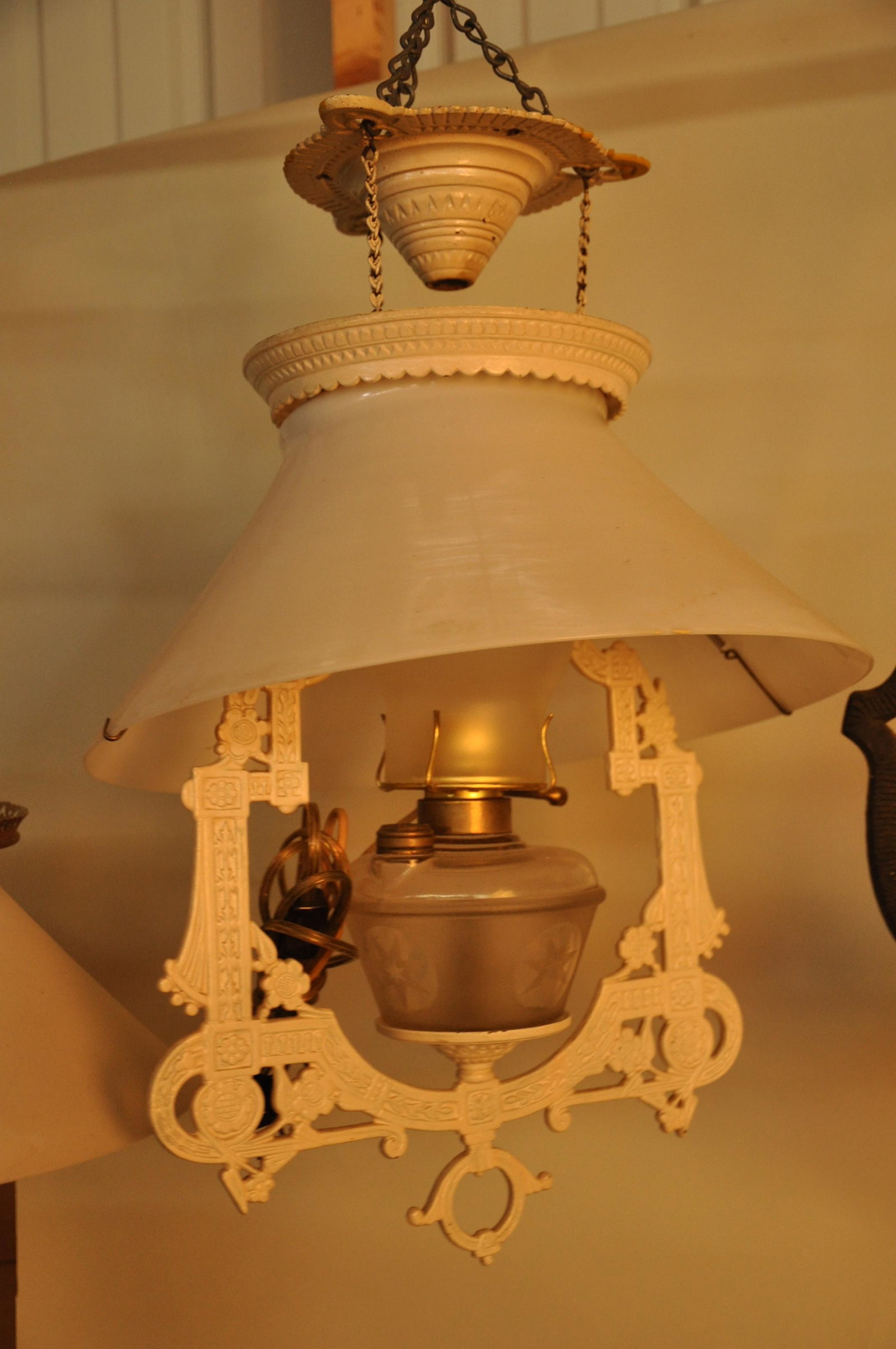 Hanging Lamp: Painted Store Lamp, Elec. 14" Shade