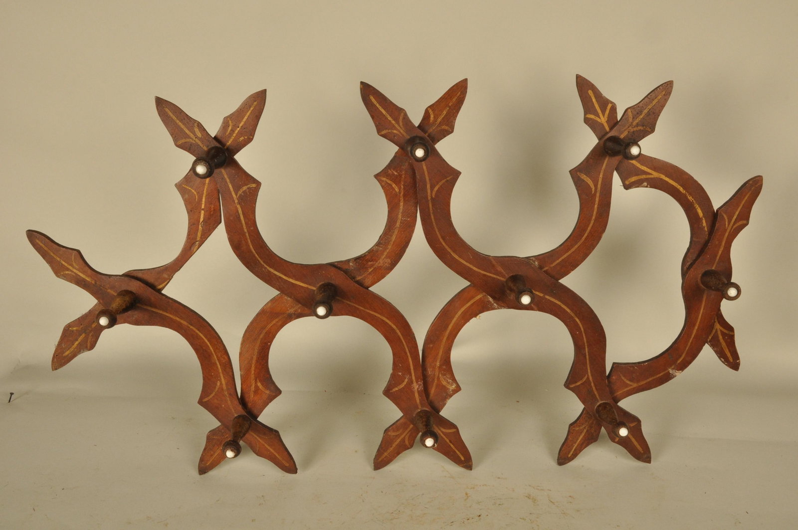 Wall Rack: Victorian expanding hat rack 44 in. expanded