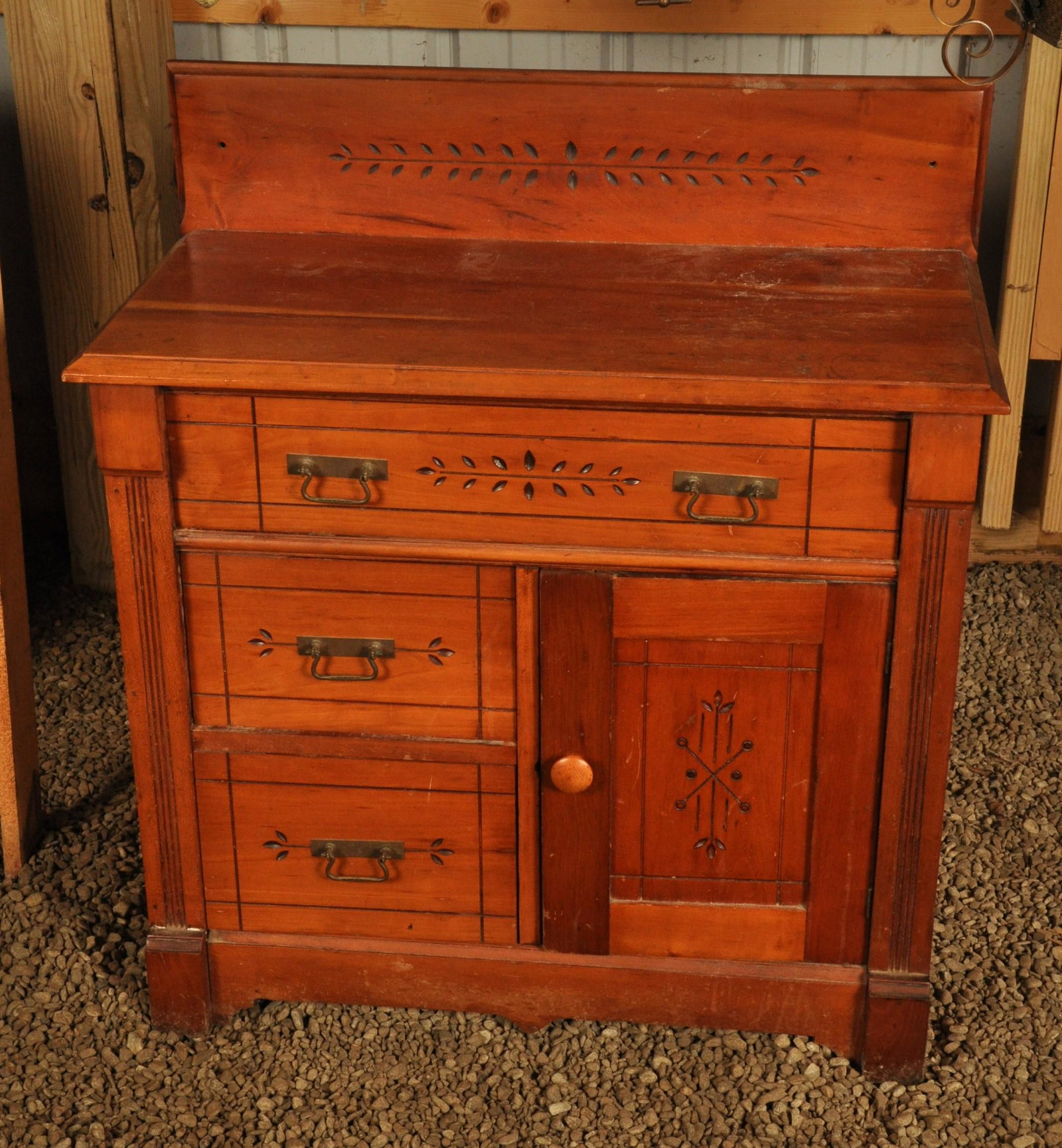 Commode: Cherry Butterprint Commode 34" H x 31" W x 16" Deep