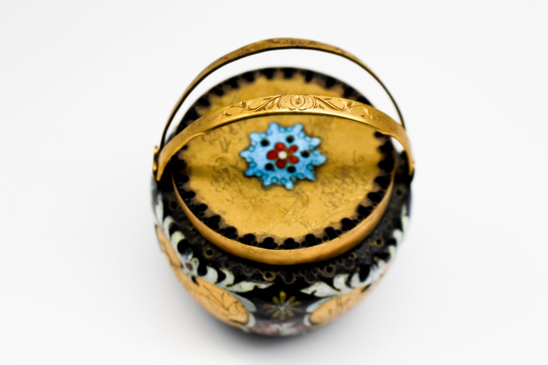 VINTAGE ENAMEL/BRASS ETCHED CHINA ART CLOISONNE (1 of 4)