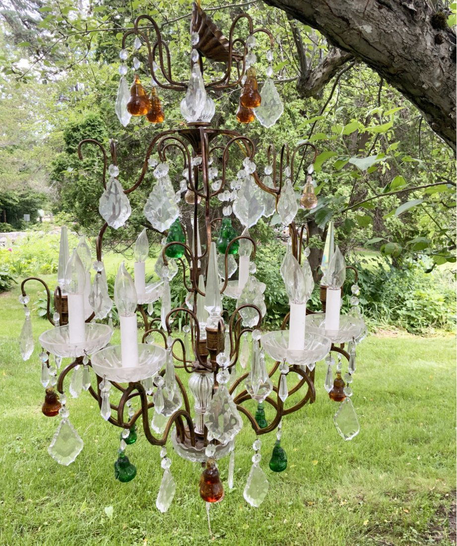 VENETIAN CHANDELIER WITH MURANO GLASS FRUIT PRISMS (1 of 5)