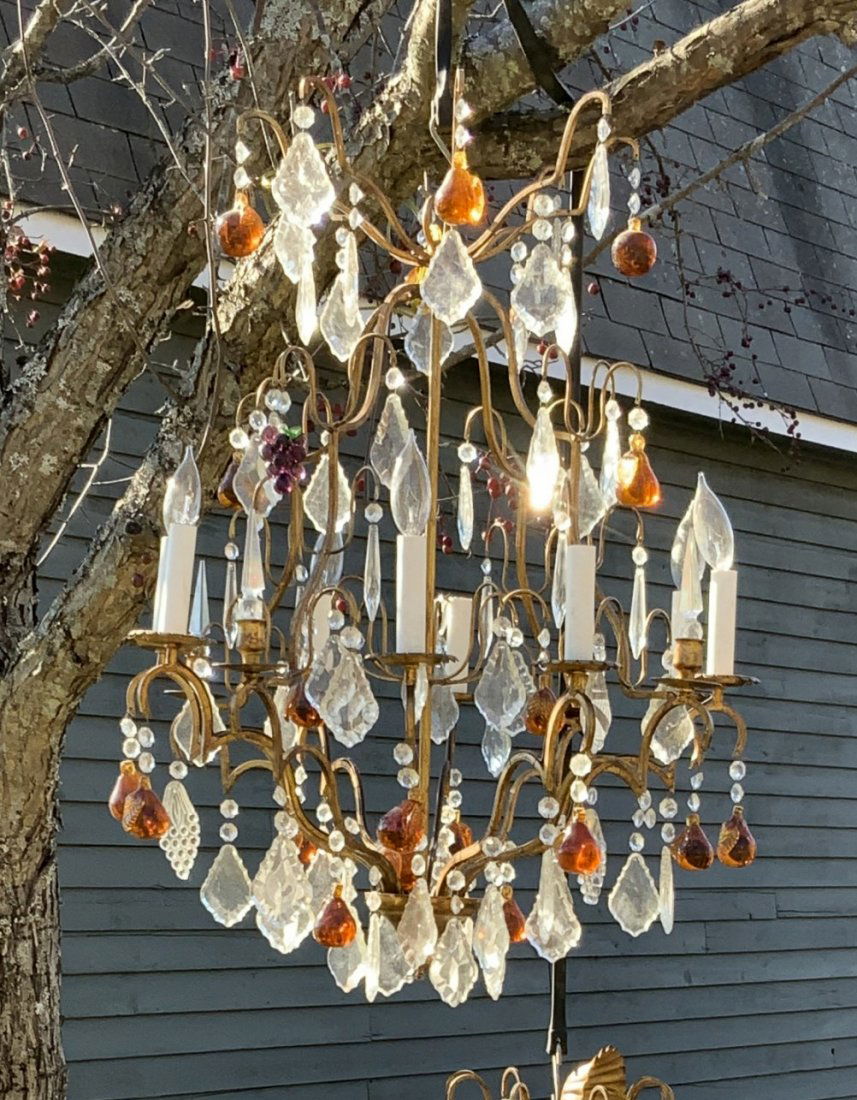 VENETIAN CHANDELIER WITH MURANO GLASS FRUIT PRISMS (1 of 5)