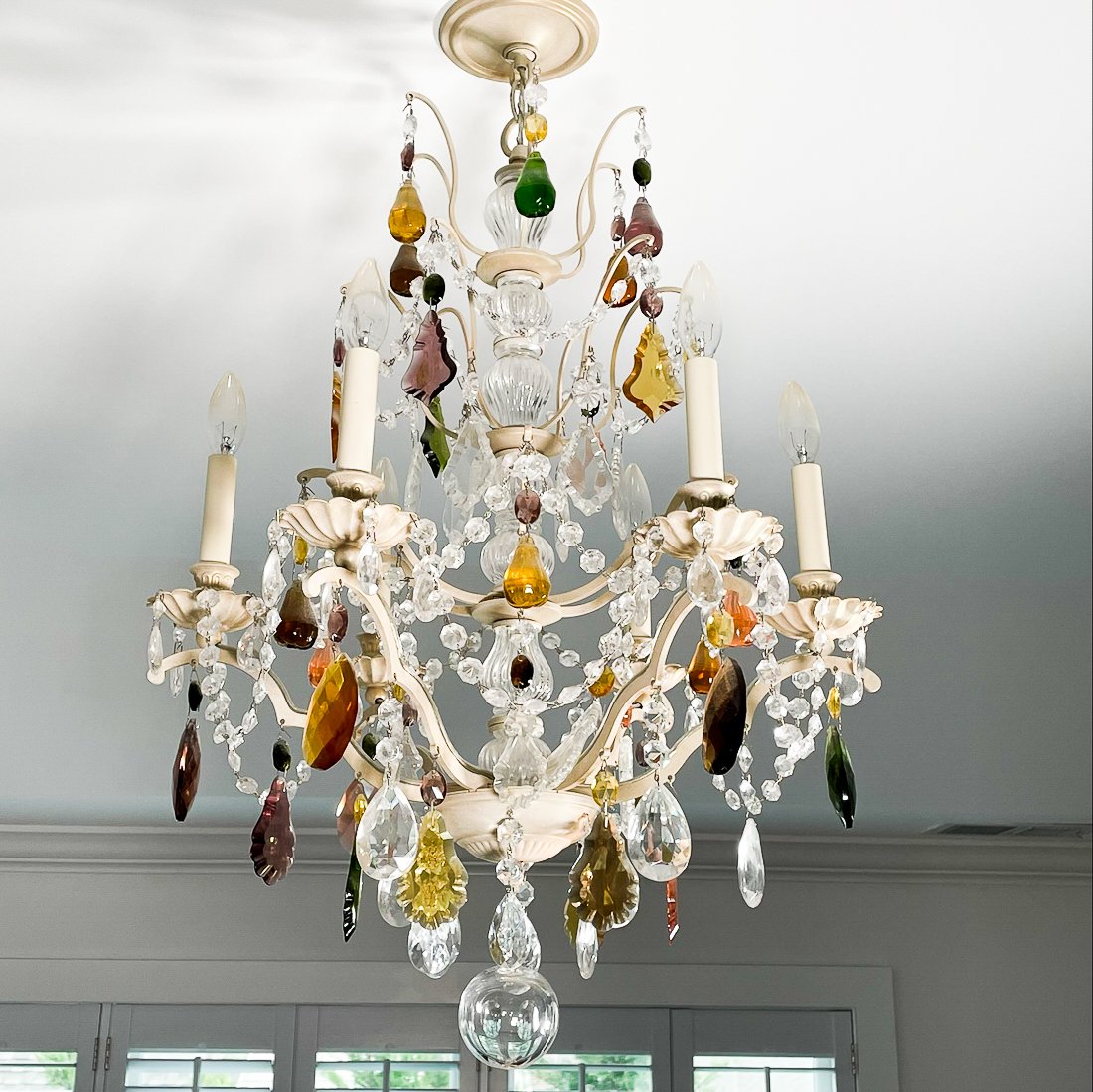 VENETIAN GLASS CHANDELIER WITH EXQUISITE MURANO PRISMS (1 of 9)