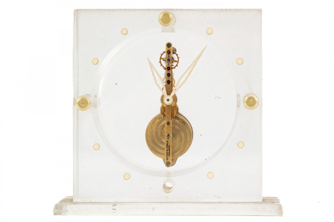JAEGER LE COULTRE SKELETON LUCITE DESK CLOCK (1 of 8)