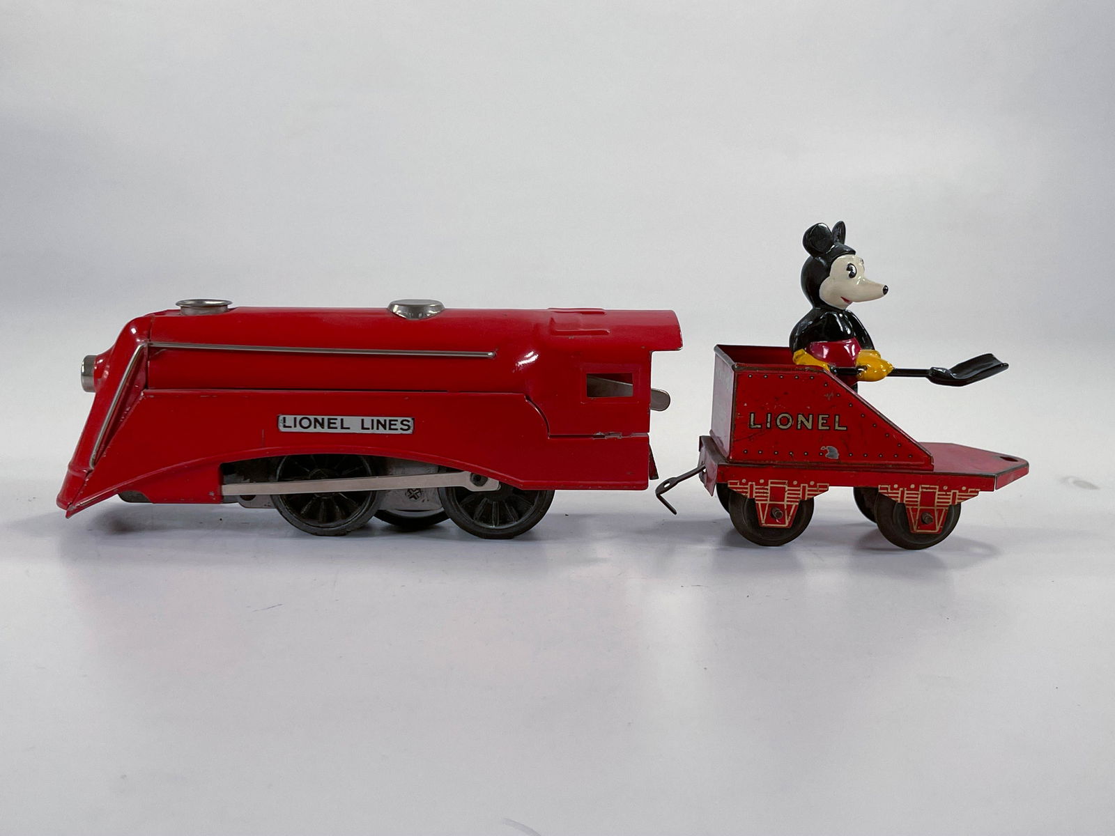 Lionel Prewar Red Mickey Mouse Loco, with Red Mickey (1 of 8)