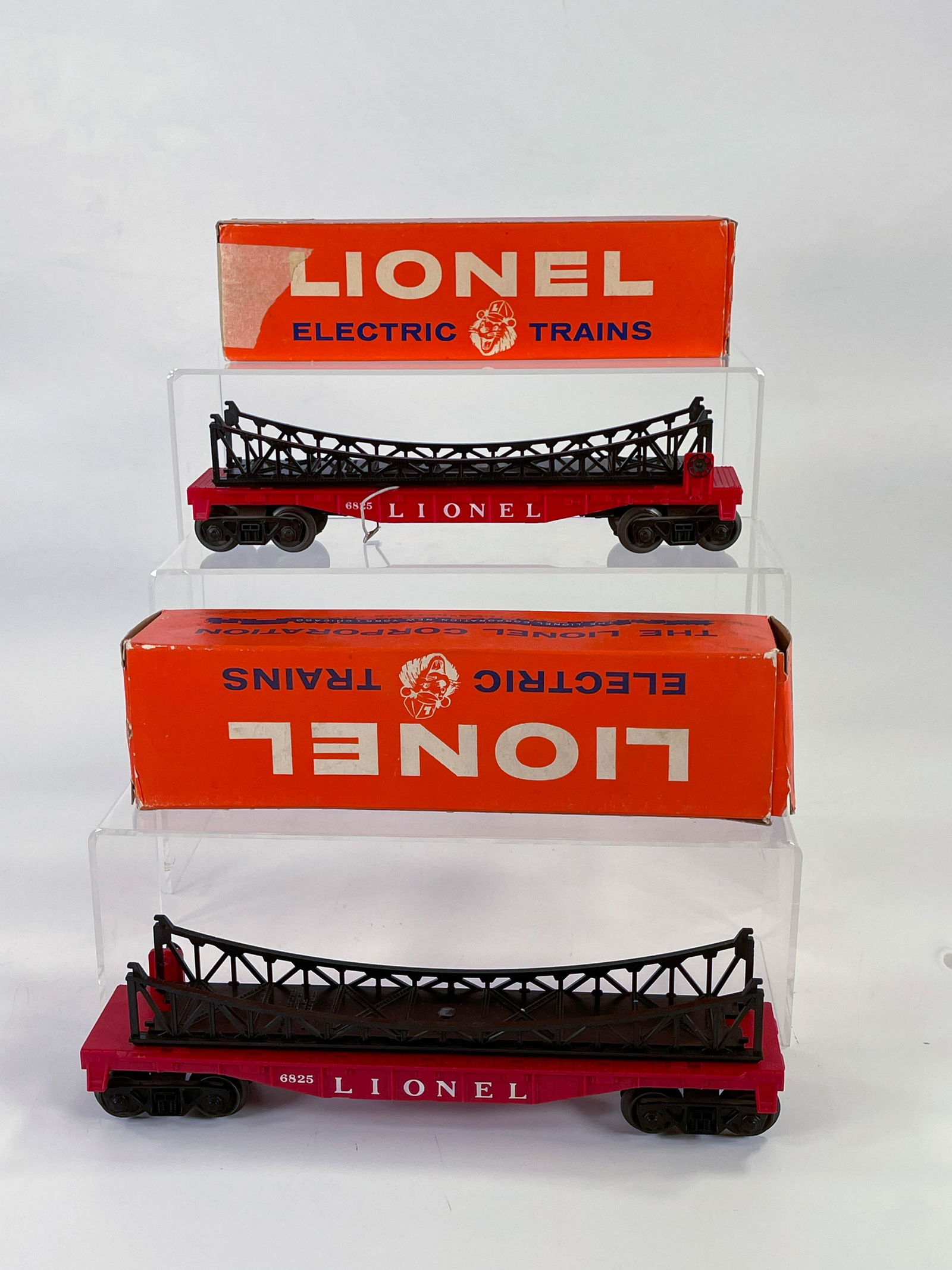Lionel Postwar #6825 Flat Car with Trestle Bridge (x2), (1 of 9)