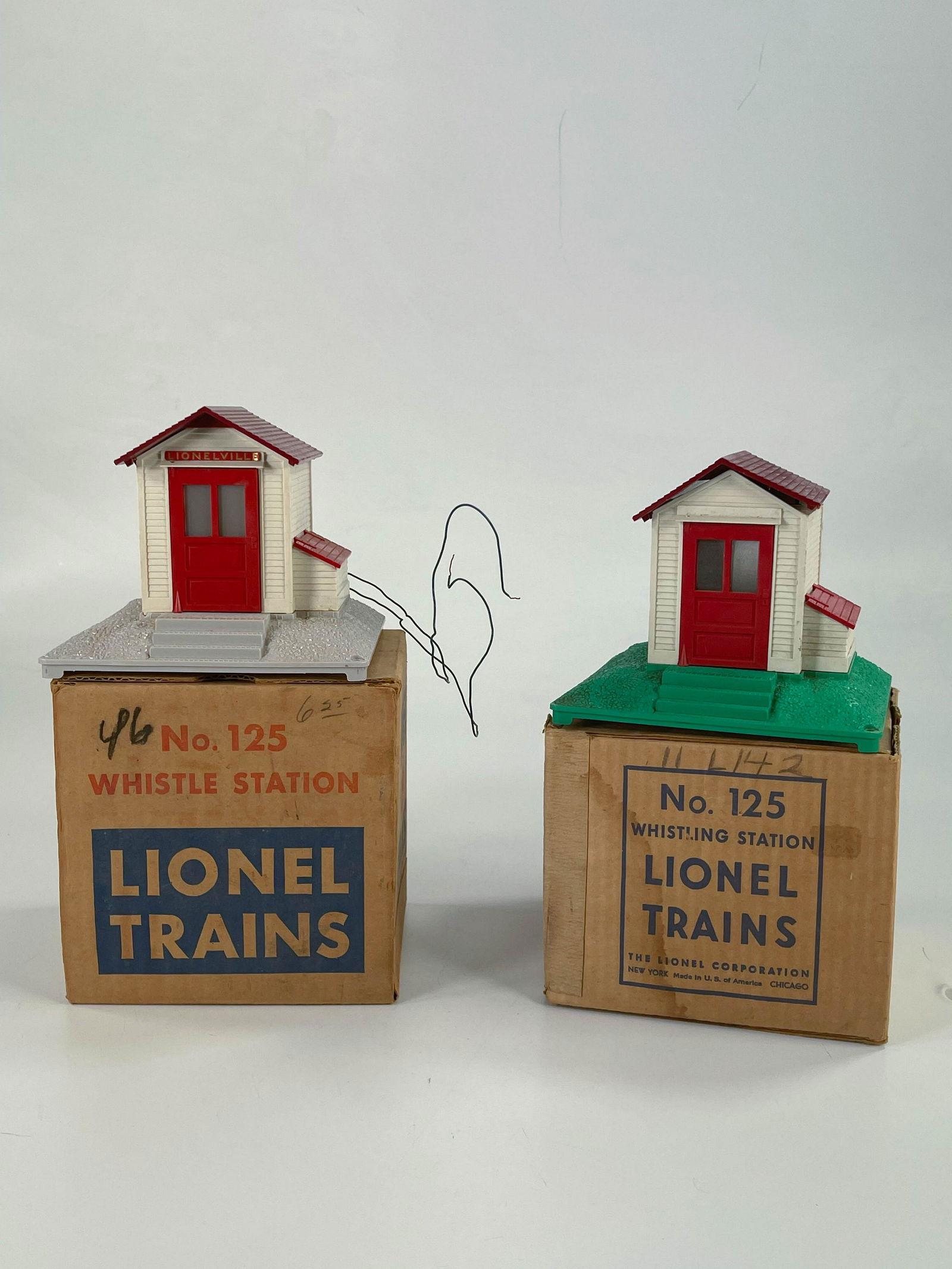 Lionel Postwar #215 Whistling Station (x2), with Boxes, (1 of 12)