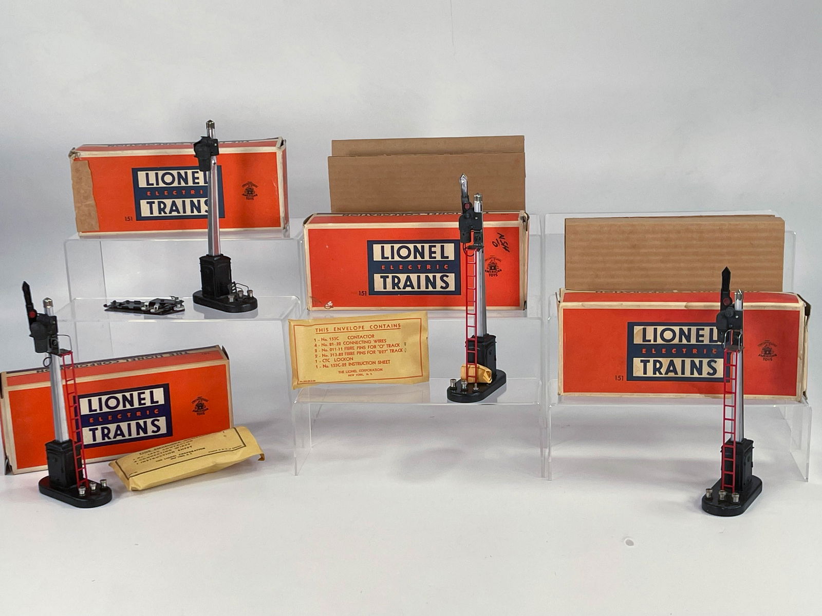 Lionel Postwar #151 Semaphore (x4), with Boxes/Liners, (1 of 9)
