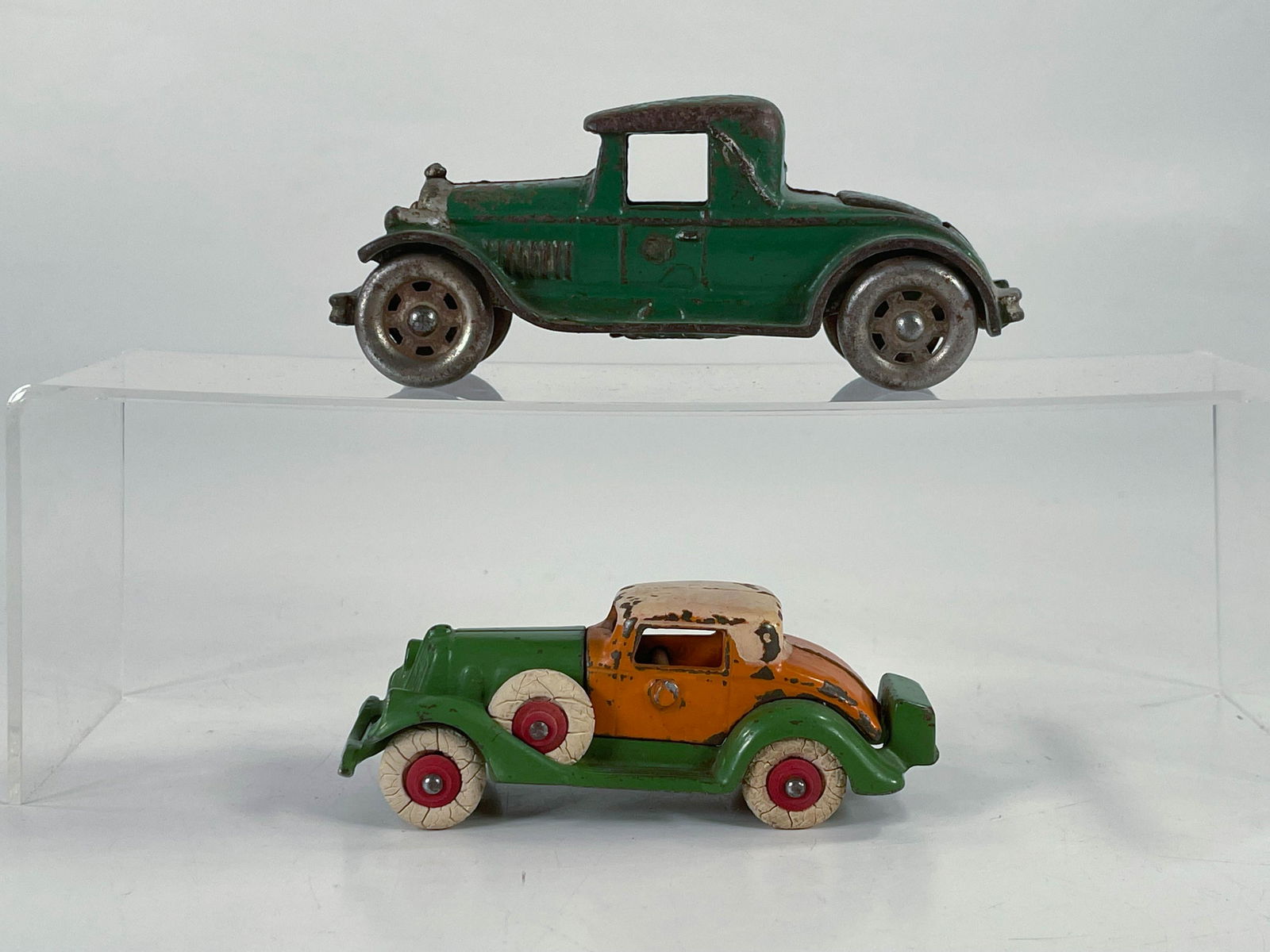 Arcade early 30's green touring car and Arcade "take a (1 of 6)