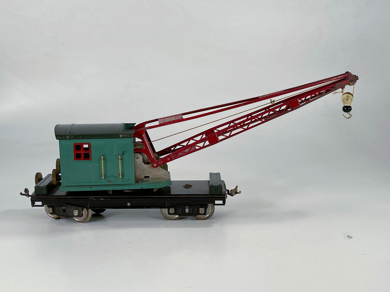 Lionel Prewar #219 Crane car in peacock/green roof (1 of 6)