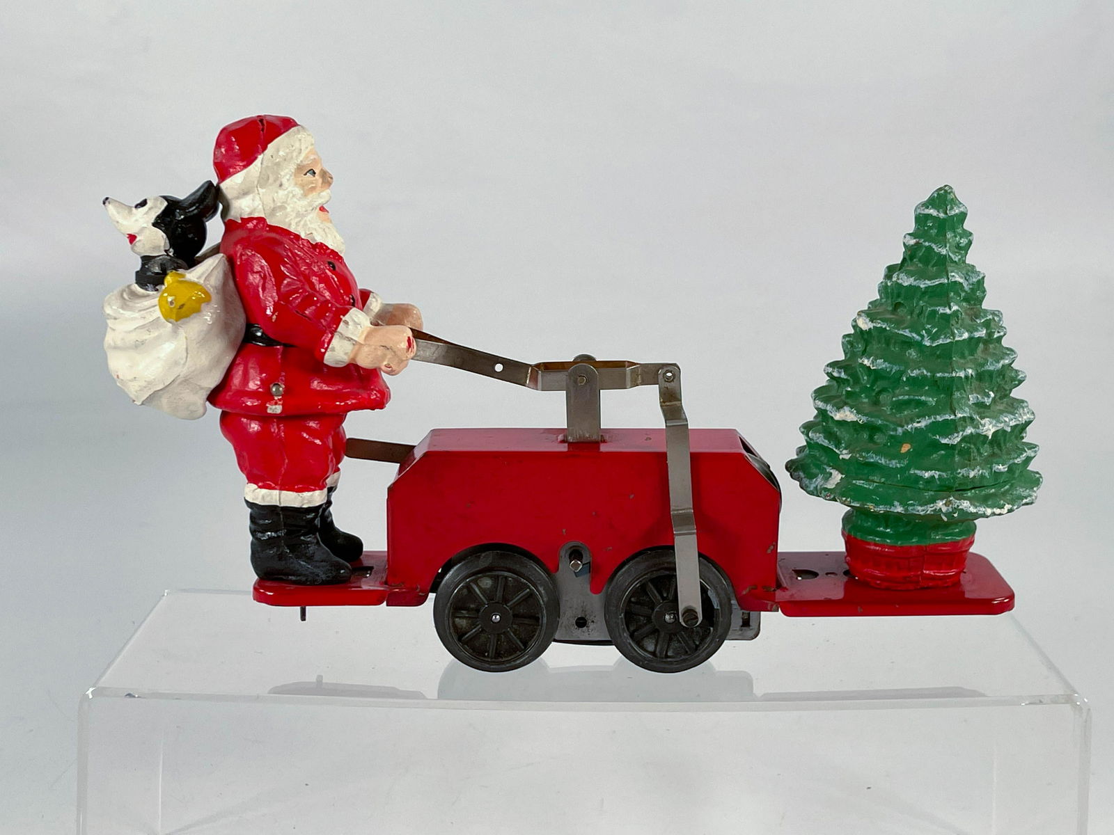 Lionel Prewar Santa Claus handcar with Mickey Mouse in (1 of 6)