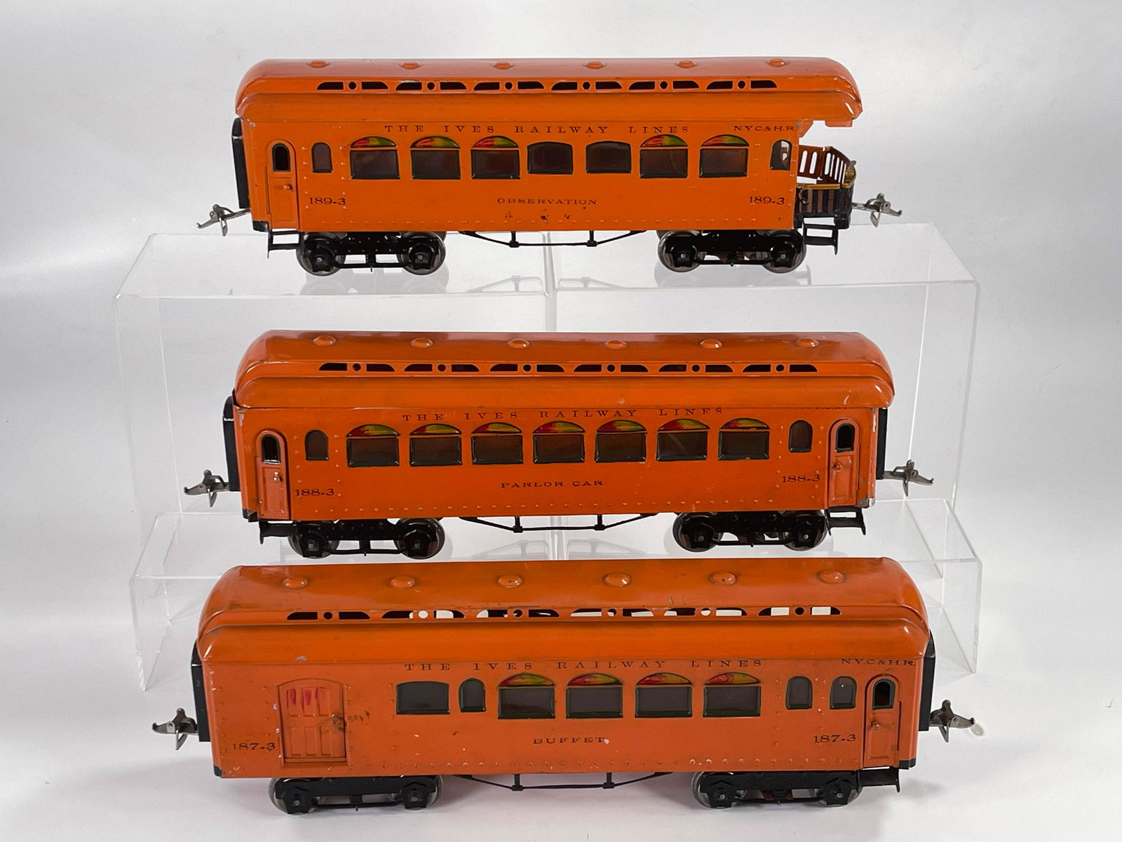 Ives Prewar #187-3, #188-3 and #189-3 orange passenger (1 of 6)
