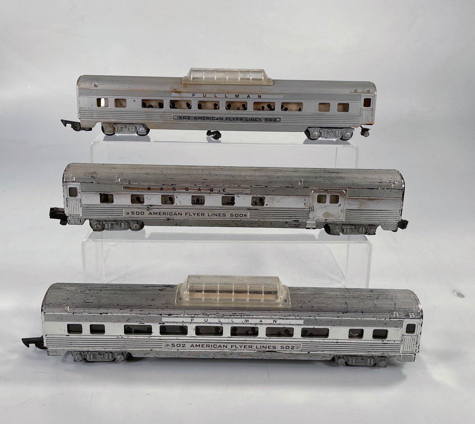 American Flyer S Gauge by Gilbert #502 Painted Silver (1 of 7)