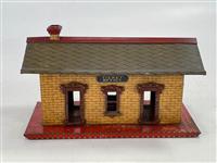 Prewar Ives Wide Gauge 114 Lithograph Station with Red (1 of 6)