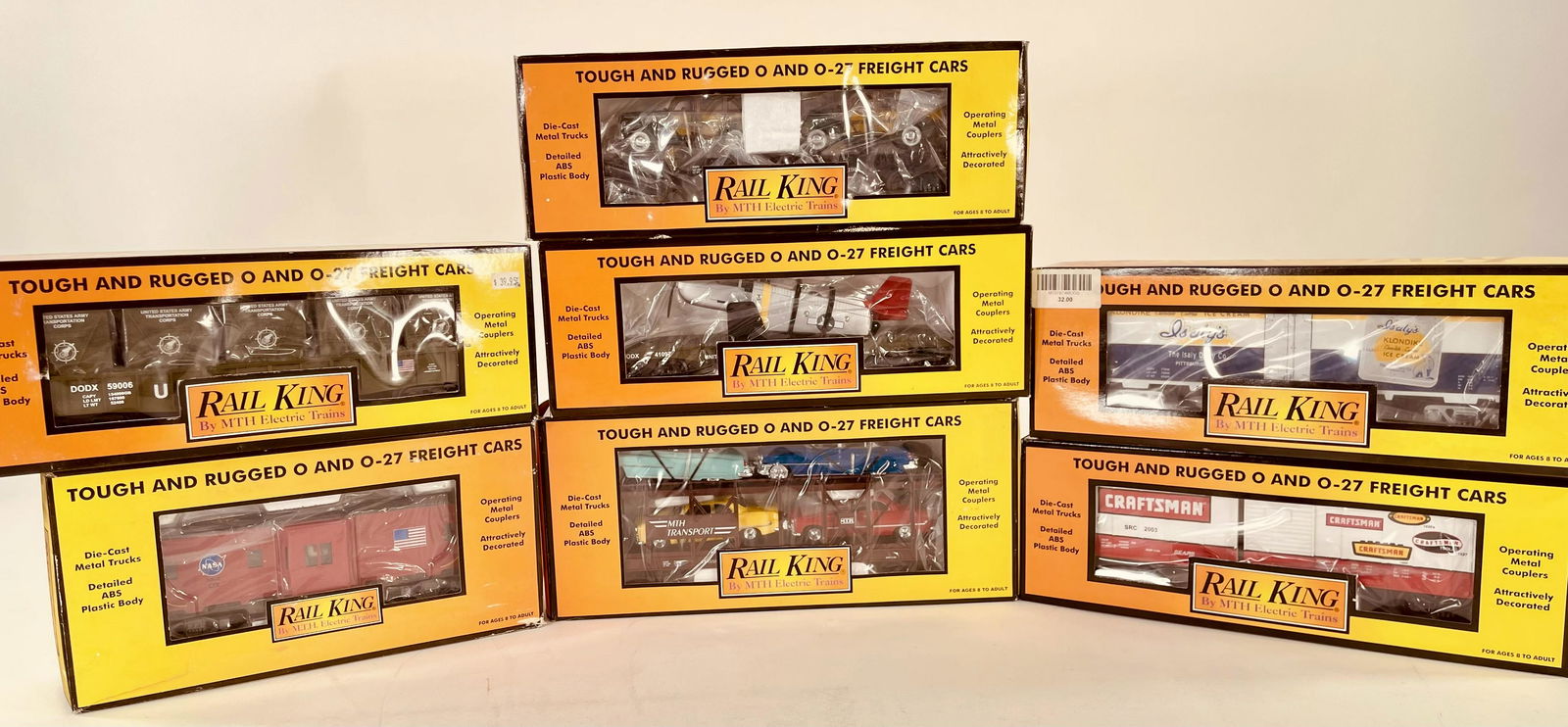 MTH Rail King O Gauge Assorted Seven (7) Freight Cars, (1 of 7)
