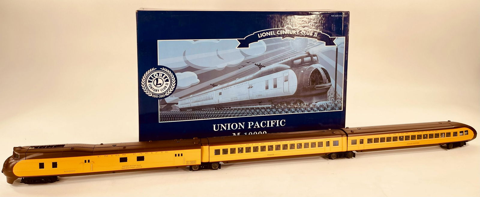 Lionel O Gauge Century Club II Union Pacific M-10,000: Lionel O Gauge Century Club II Union Pacific M-10,000, with the Union Pacific M-10,000 #6-51007 in C10 factory new overall and original box.