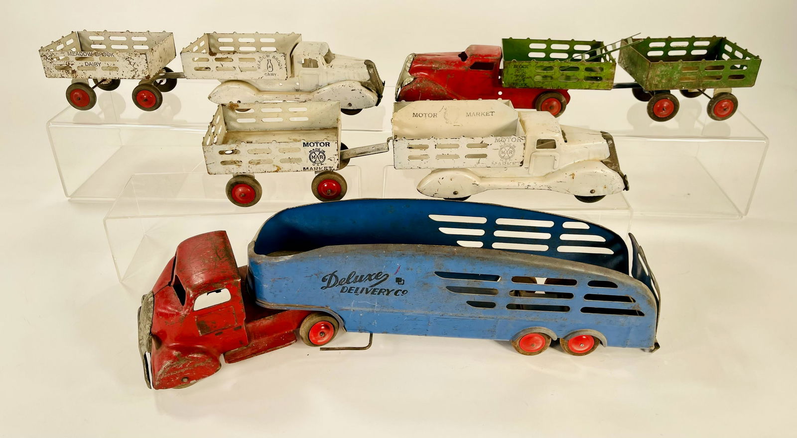 Marx Four Assorted Trucks with Trailers (1 of 3)