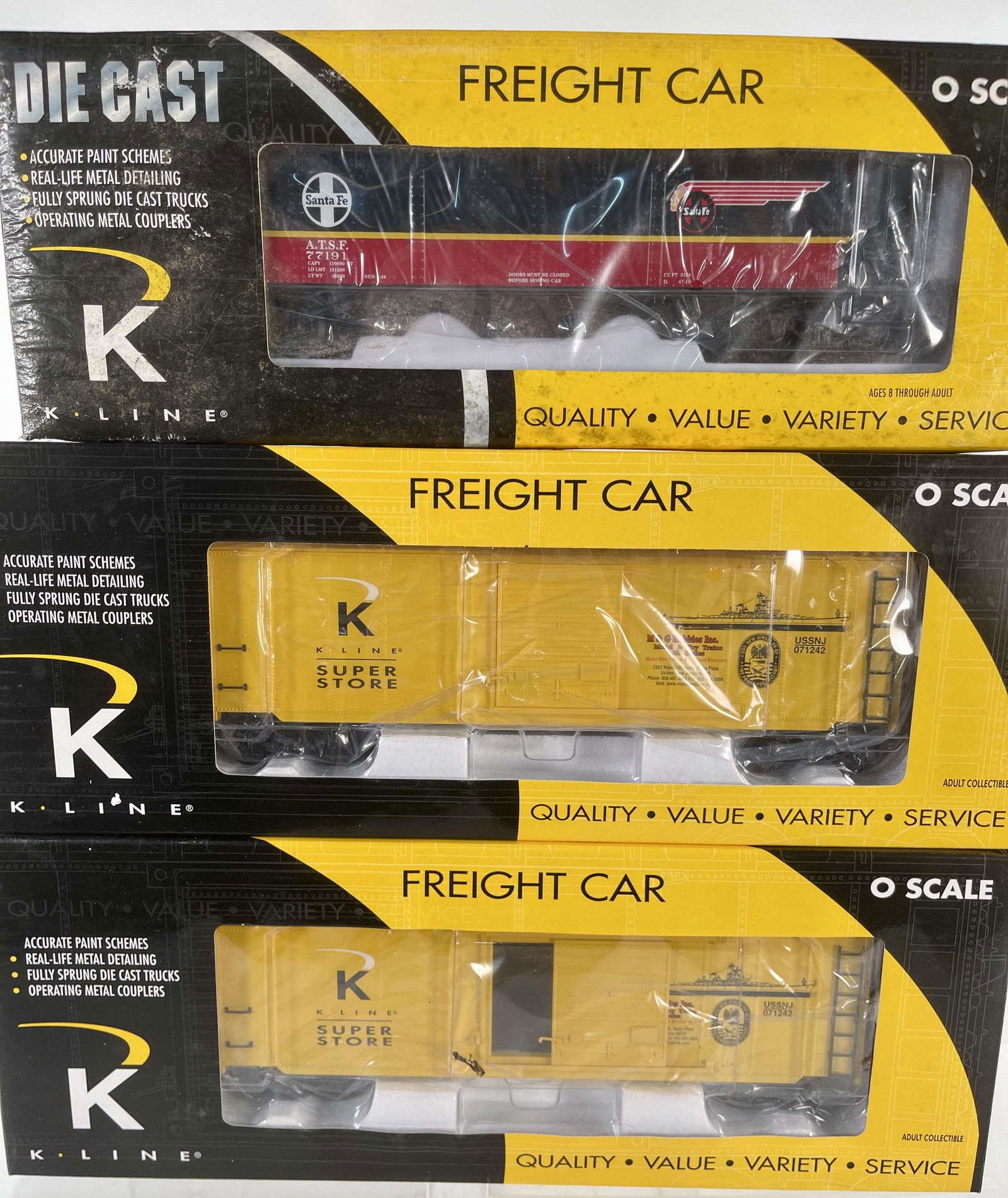 K-Line O Gauge Assorted Three (3) Freight Cars in (1 of 4)