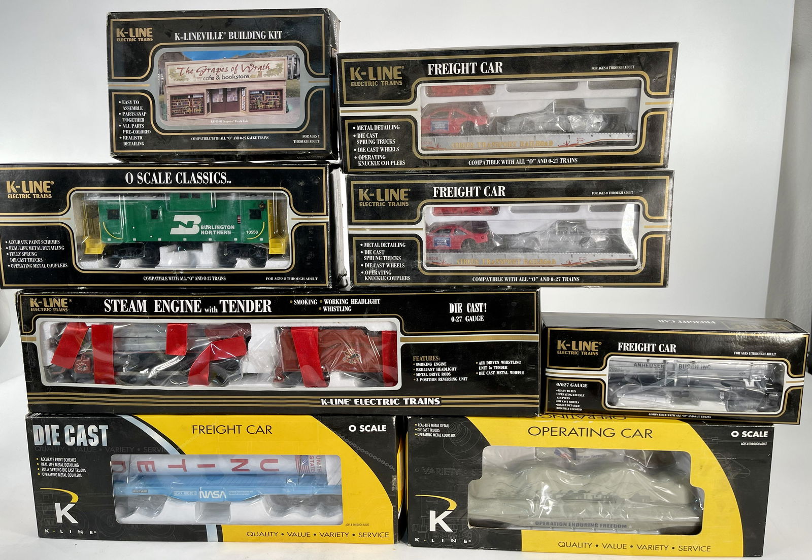 K-Line O Gauge Assorted Seven (7) Freight Cars and (1 of 10)