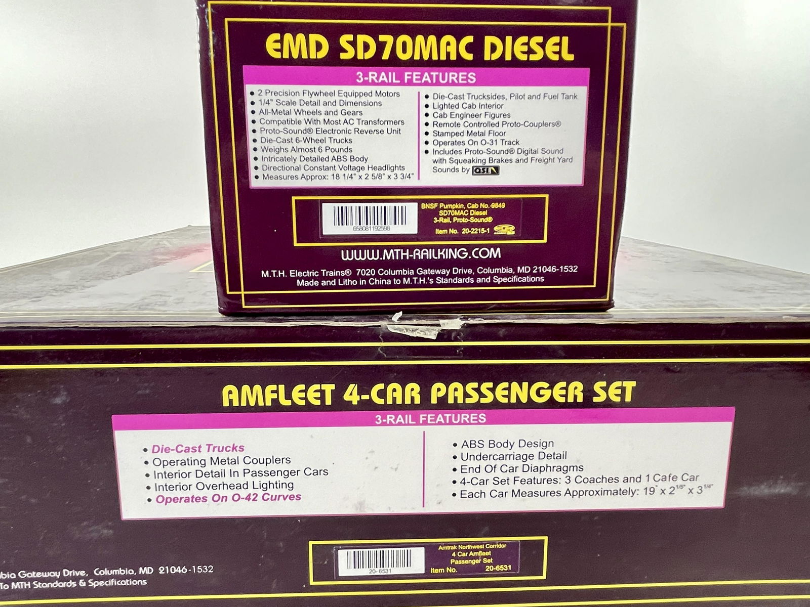 MTH O Gauge BNSF SD 70 MAC Diesel and Amtrak Northwest (1 of 2)