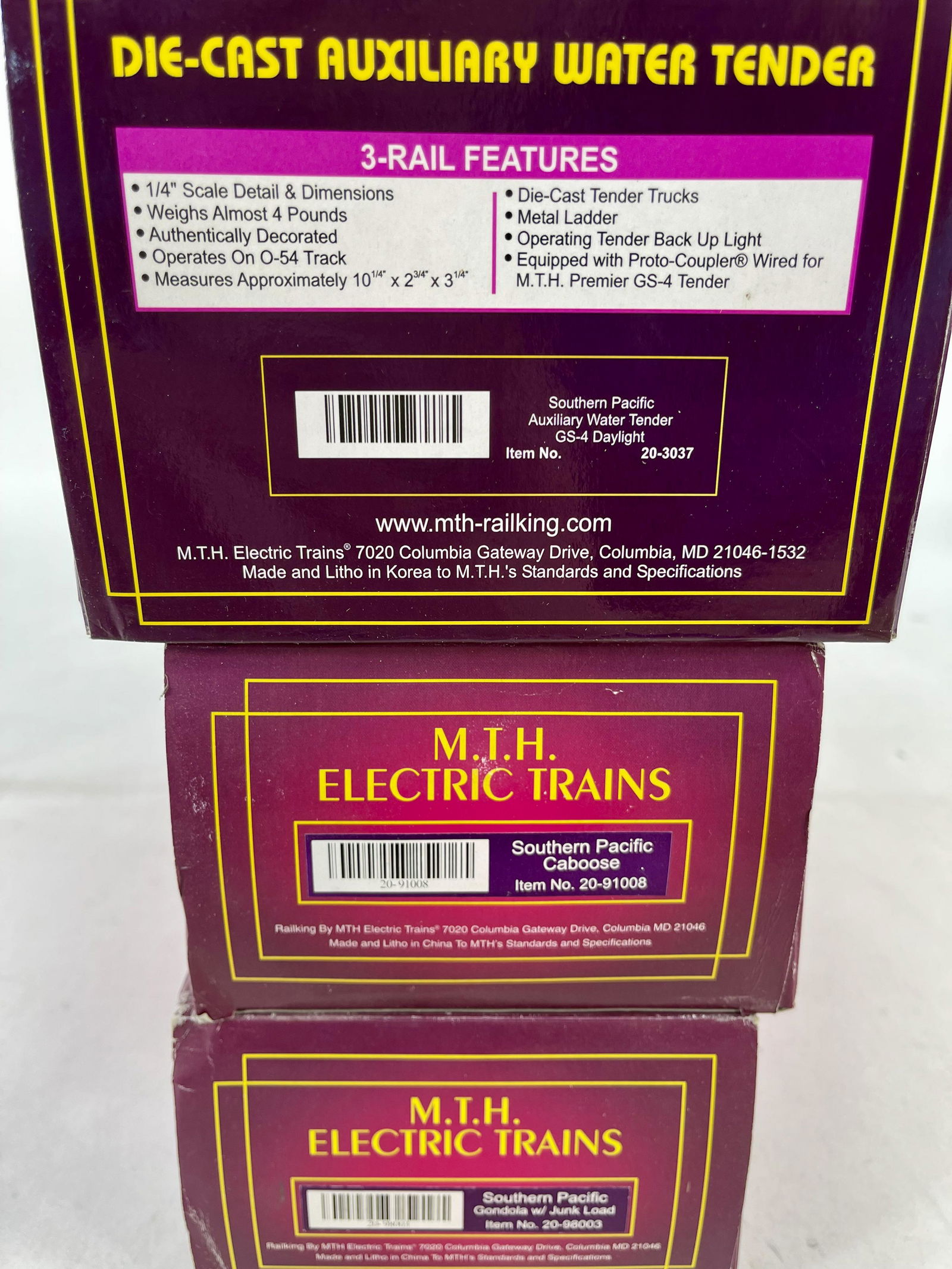 MTH O Gauge Southern Pacific Auxiliary Water Tender for (1 of 6)