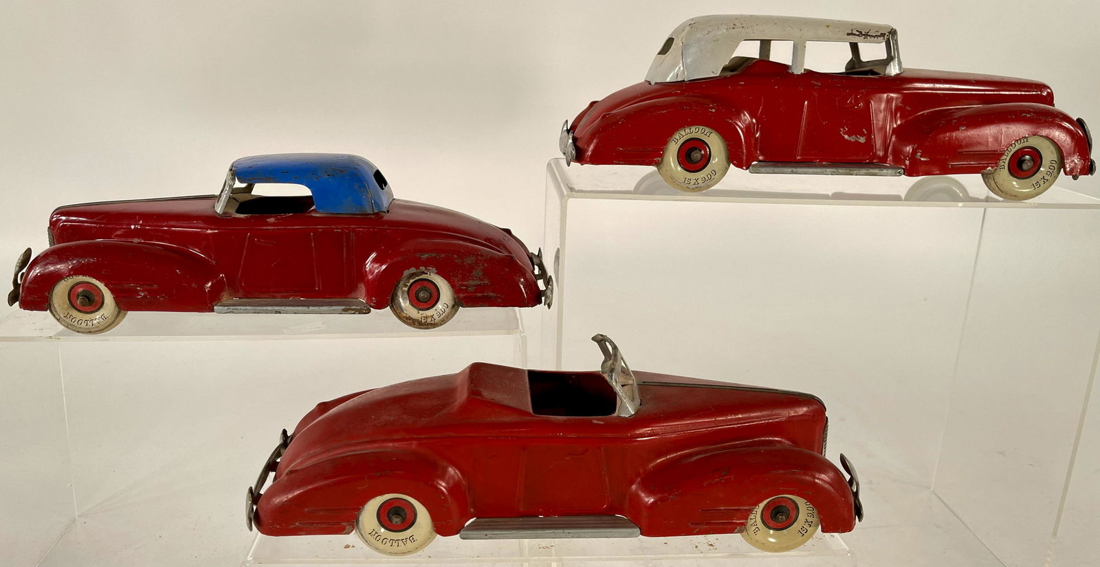 Marx Assorted Red La Salle Automobiles, including Sedan, Coupe and Convertible (1 of 2)