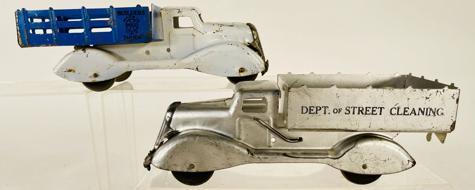 Marx Dept. of Street Cleaning Silver Pickup Dump Truck (1 of 3)