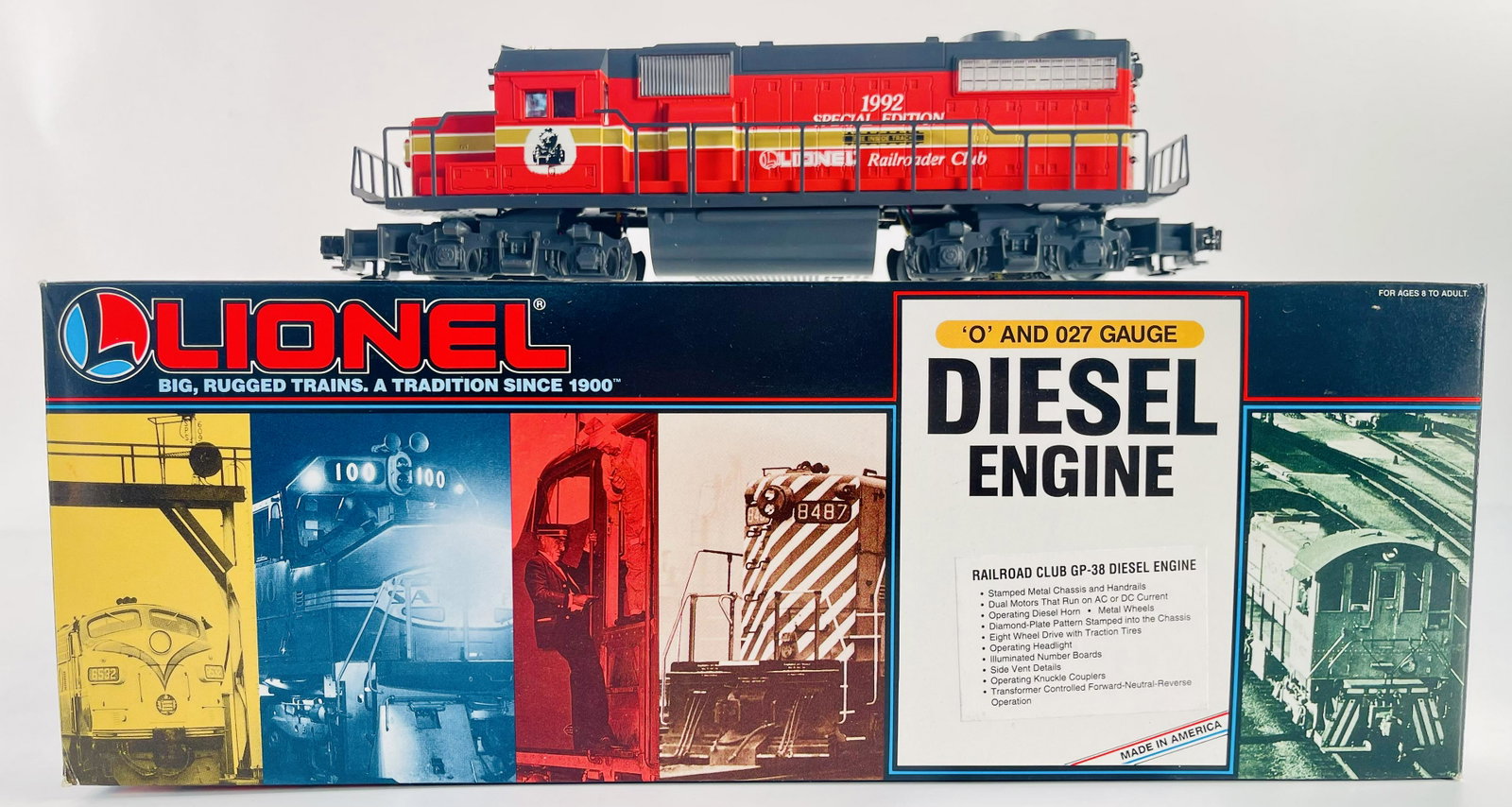 MPC Lionel O Gauge Railroad Club GP – 38 Diesel Engine: MPC Lionel O Gauge Railroad Club GP – 38 Diesel Engine, #6 – 1818 in original box in C10 factory new condition.