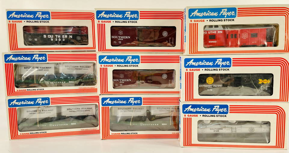 American Flyer Lionel S Gauge Nine (9) Assorted Freight Cars