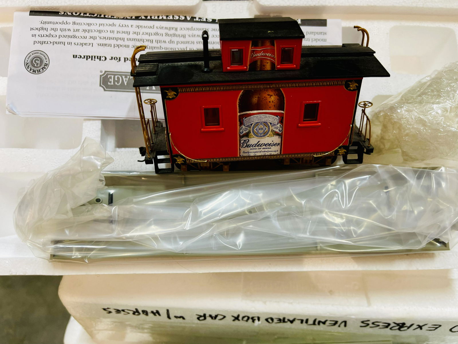 Postwar Hawthorne Village Masterpiece Railways HO Scale Budweiser Locomotive and Tender Freight Set (1 of 3)