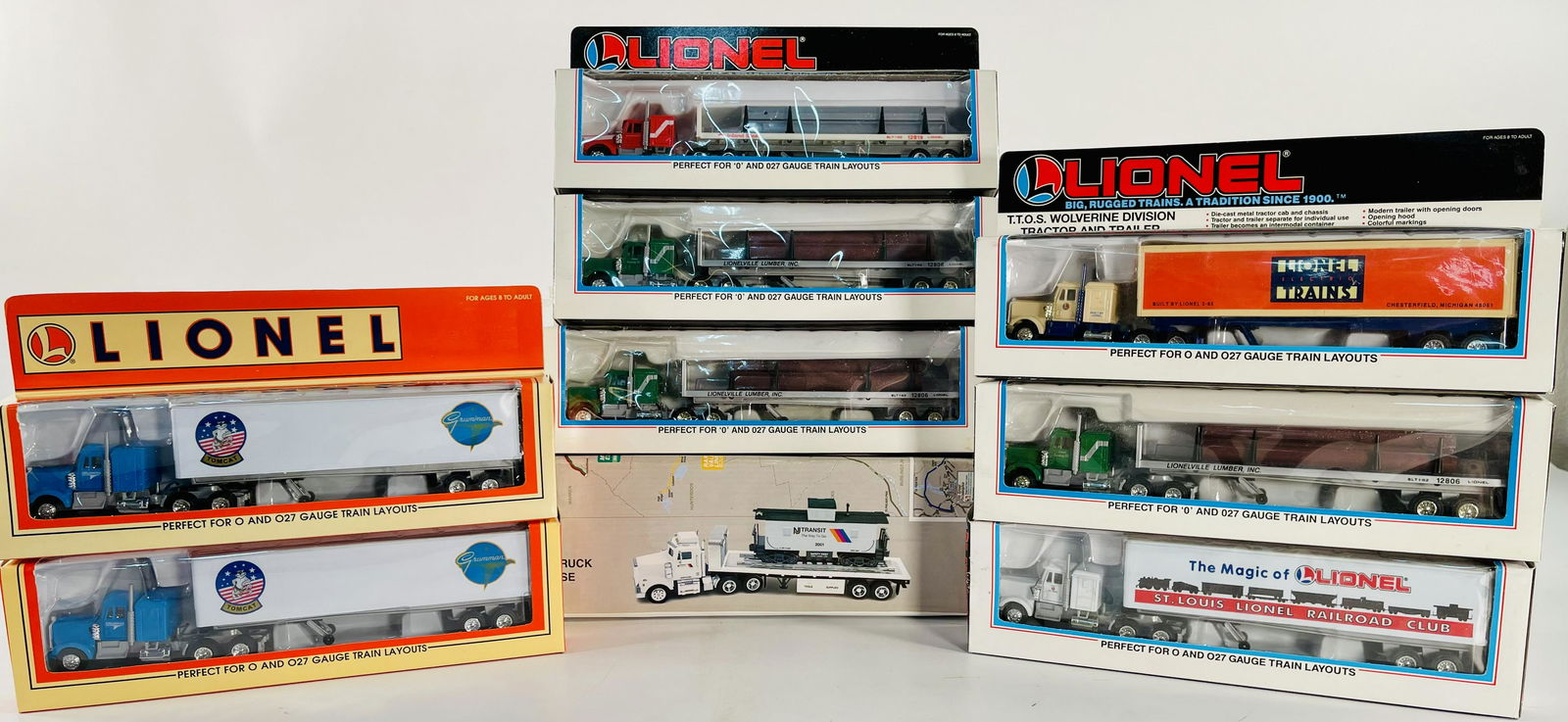 New/MPC Lionel O Gauge Nine (9) Assorted Tractor-Trailers (1 of 8)