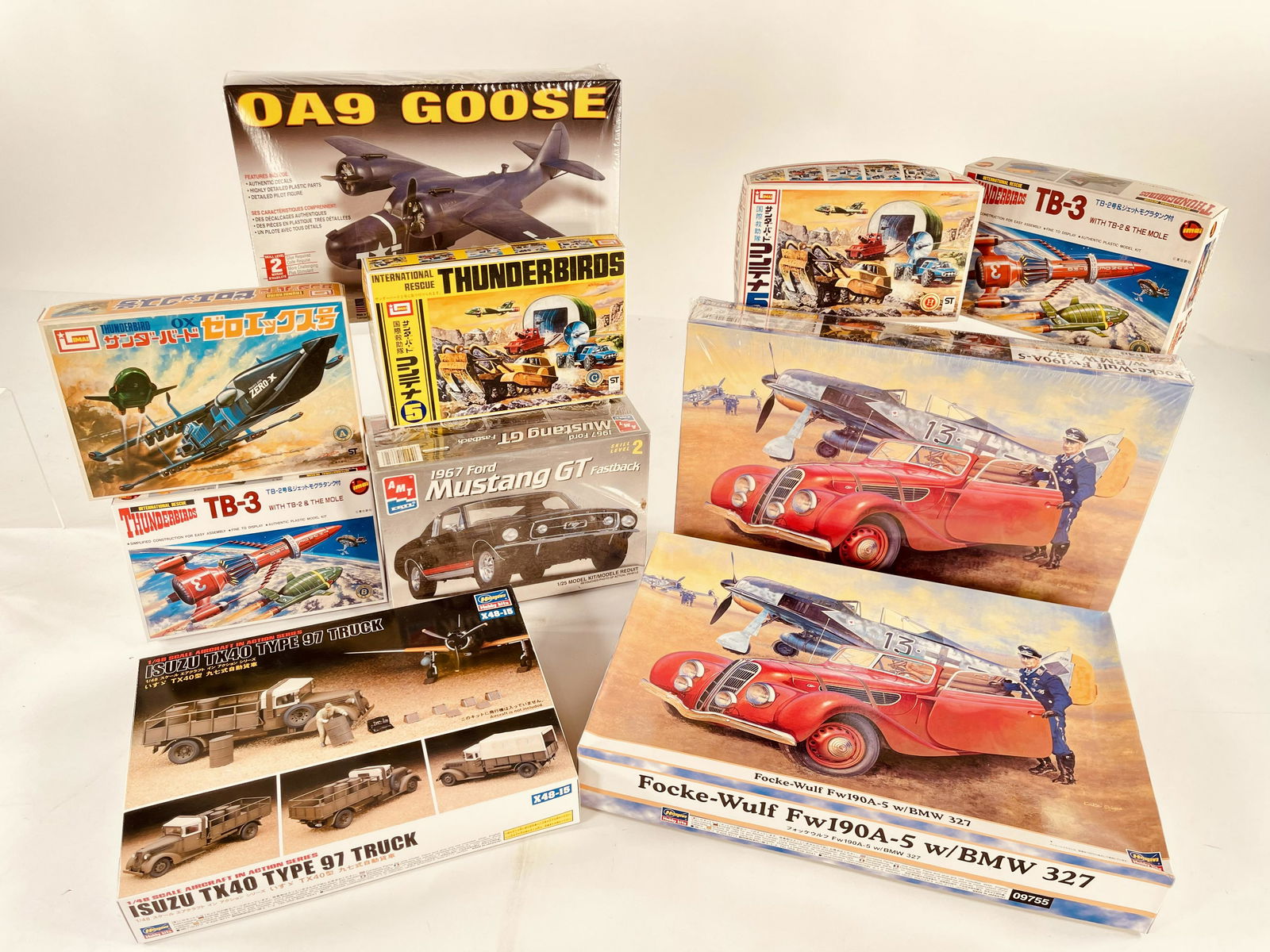 Hasegawa German Military Airplane Plastic Kit X2, AMT Mustang GT Plastic Kit and other miscellaneous (1 of 3)